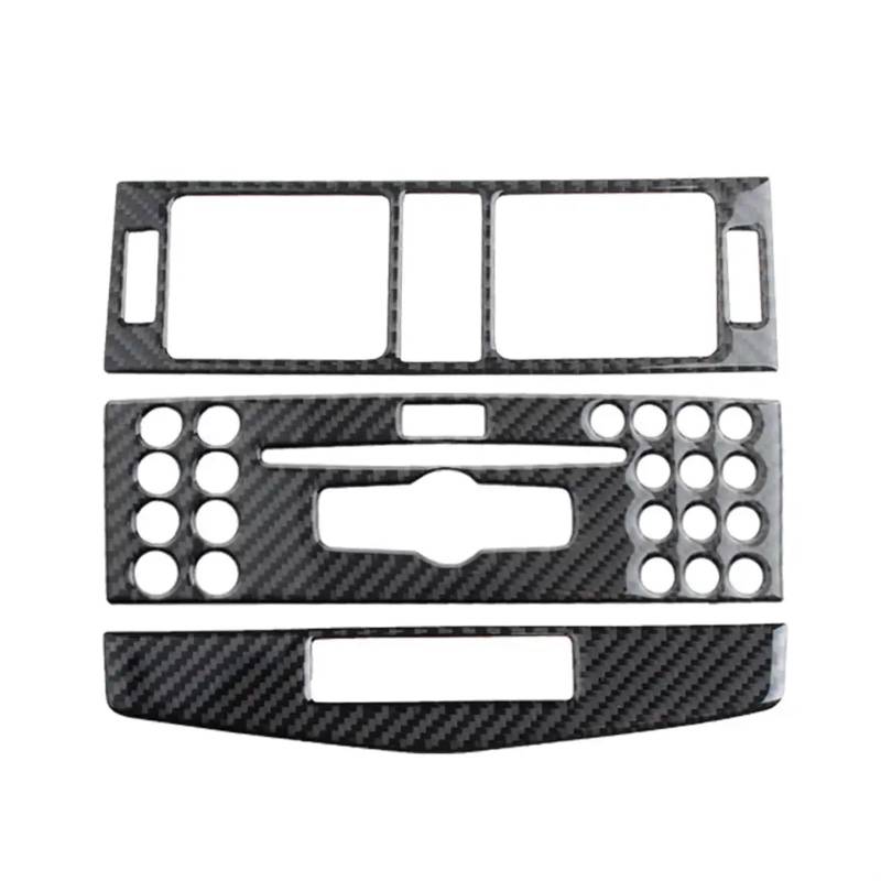 Auto Innen Zubehör Für Benz C Klasse W204 2007-2010 Carbon Fiber Car Center Konsole Air Outlet Conditioner CD Panel Mid Air Vent Abdeckung Trim 3X Auto Innenraum Zubehör(One Hole) von BOHHO