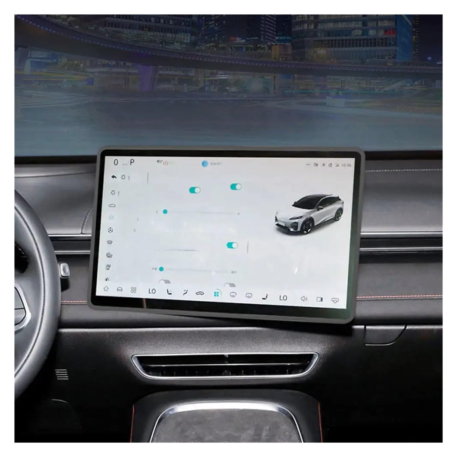 Auto Innen Zubehör Für Changan Für DEEPAL S7 Ed Für Abdeckung Zentrale Steuerung Navigation Screen Protector Trim Auto Zubehör Silikon Bildschirm Schutz Rahmen Auto Innenraum Zubehör(Grey) von BOHHO