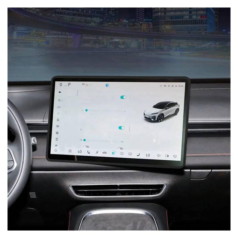 Auto Innen Zubehör Für Changan Für DEEPAL S7 Ed Für Abdeckung Zentrale Steuerung Navigation Screen Protector Trim Auto Zubehör Silikon Bildschirm Schutz Rahmen Auto Innenraum Zubehör(Schwarz) von BOHHO