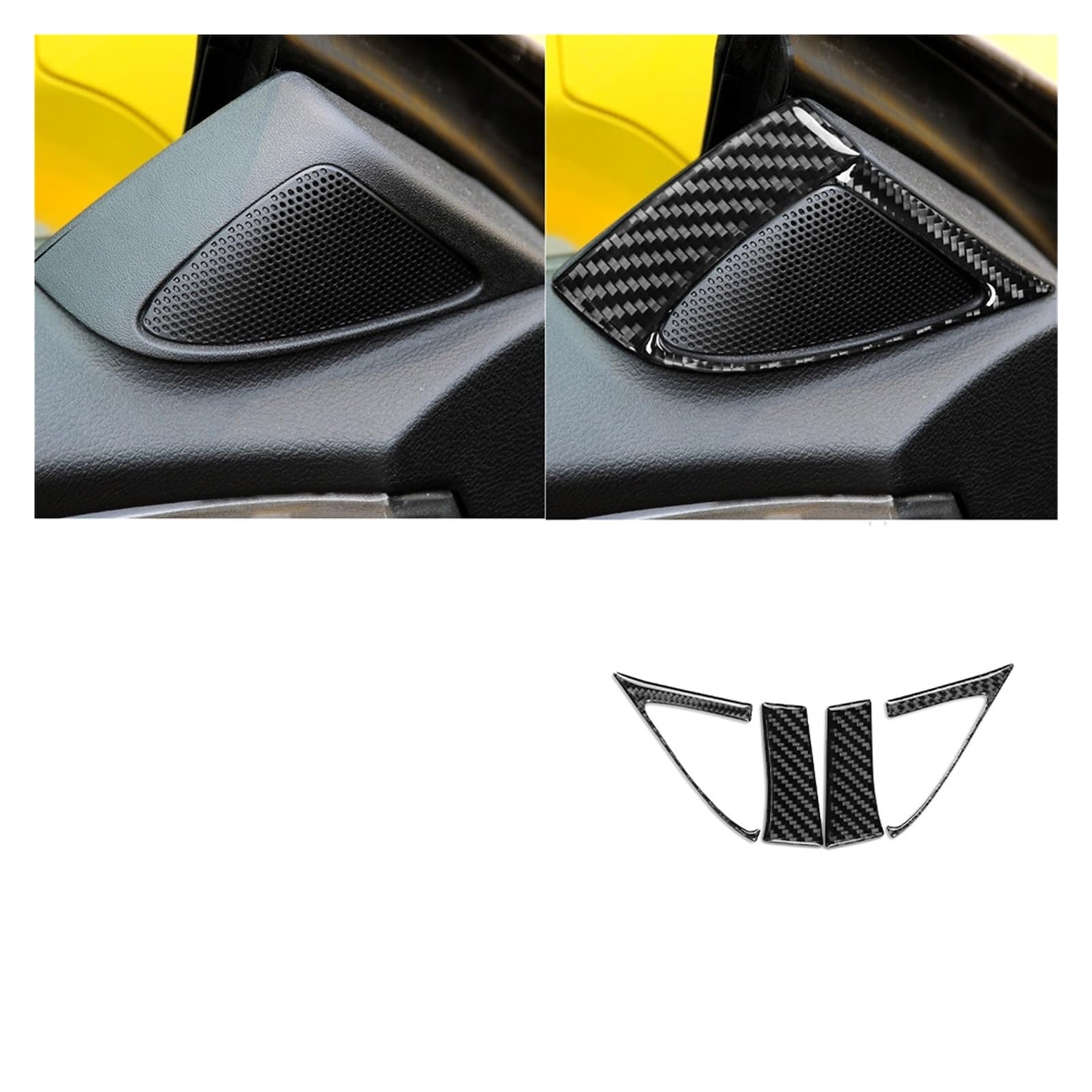 Auto Innen Zubehör Für Chevrolet Für Camaro 2010-2015 Carbon Fiber Front Tür Lautsprecher Panel Trim Abdeckung Auto Innen Zubehör Dekorative Aufkleber Auto Innenraum Zubehör(A) von BOHHO