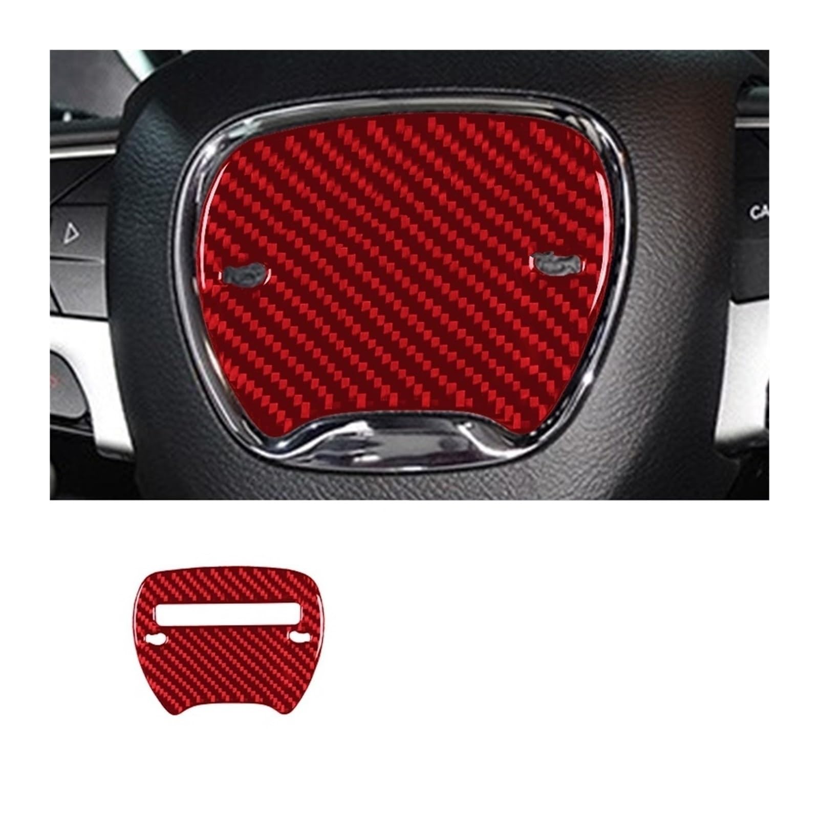 Auto Innen Zubehör Für Dodge Für Ladegerät 2015 2016 2017 2018 2019 2020 2021 2022 Carbon Fiber Lenkrad Logo Taste Rahmen Aufkleber Auto Innen Auto Innenraum Zubehör(B) von BOHHO