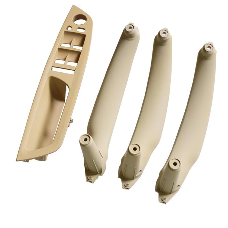 Auto Innen Zubehör Für E70 E71 X5 X6 2007-2014 Armlehne Auto Vorne Links Fahrersitz LHD Innen Türgriff Innere Panel Pull Trim Abdeckung Auto Innenraum Zubehör(Beige-4pcs) von BOHHO