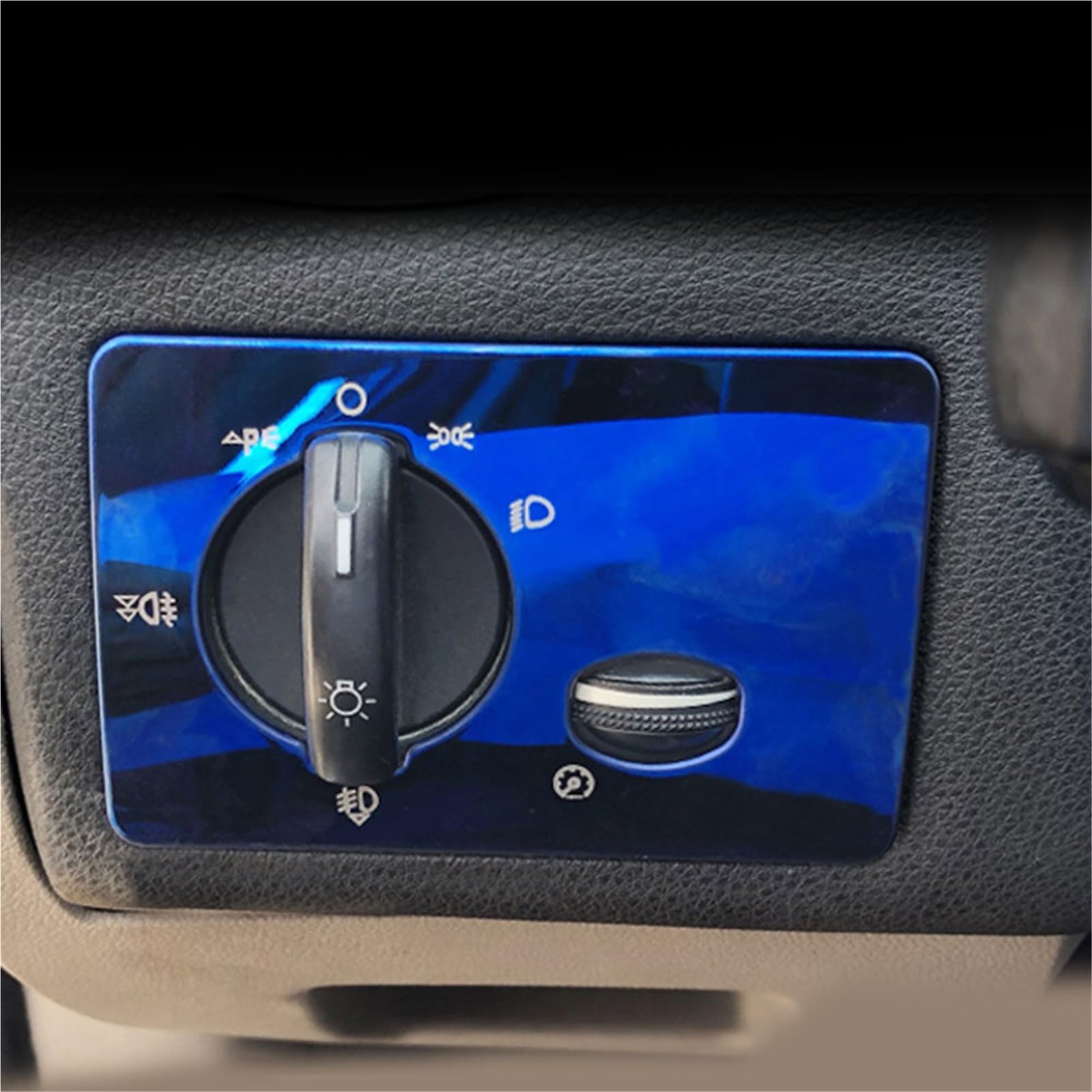 Auto Innen Zubehör Für Ford Für Focus 2 MK2 2005-2011 Auto Auto Scheinwerfer Schalter Einstellung Knopf Panel Abdeckung Trim Aufkleber LHD Zubehör Auto Innenraum Zubehör(2hole blue) von BOHHO