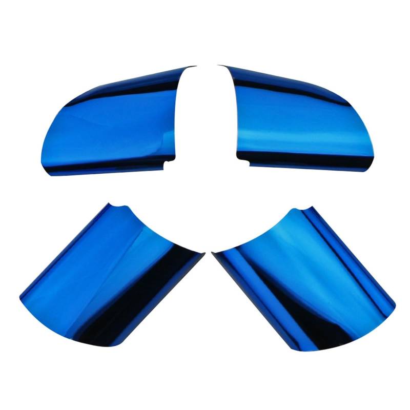 Auto Innen Zubehör Für Ford Für Focus 2 MK2 2005-2011 Edelstahl Auto Lenkrad Dekoration Abdeckung Trim Aufkleber Zubehör 4pcs Auto Innenraum Zubehör(Blue) von BOHHO