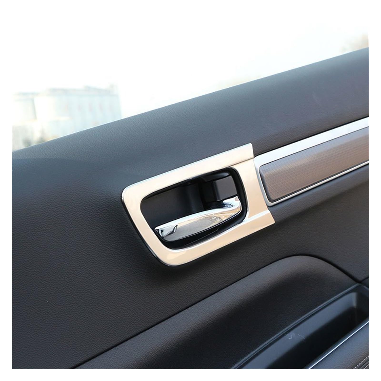 Auto Innen Zubehör Für Koleos Für Samsung QM6 2016-2020 Auto Tür Innere Gebaut Griff Schüssel Rahmen Trim Aufkleber Lampe Molding 4 Stücke Auto Innenraum Zubehör(Stainless Silver) von BOHHO