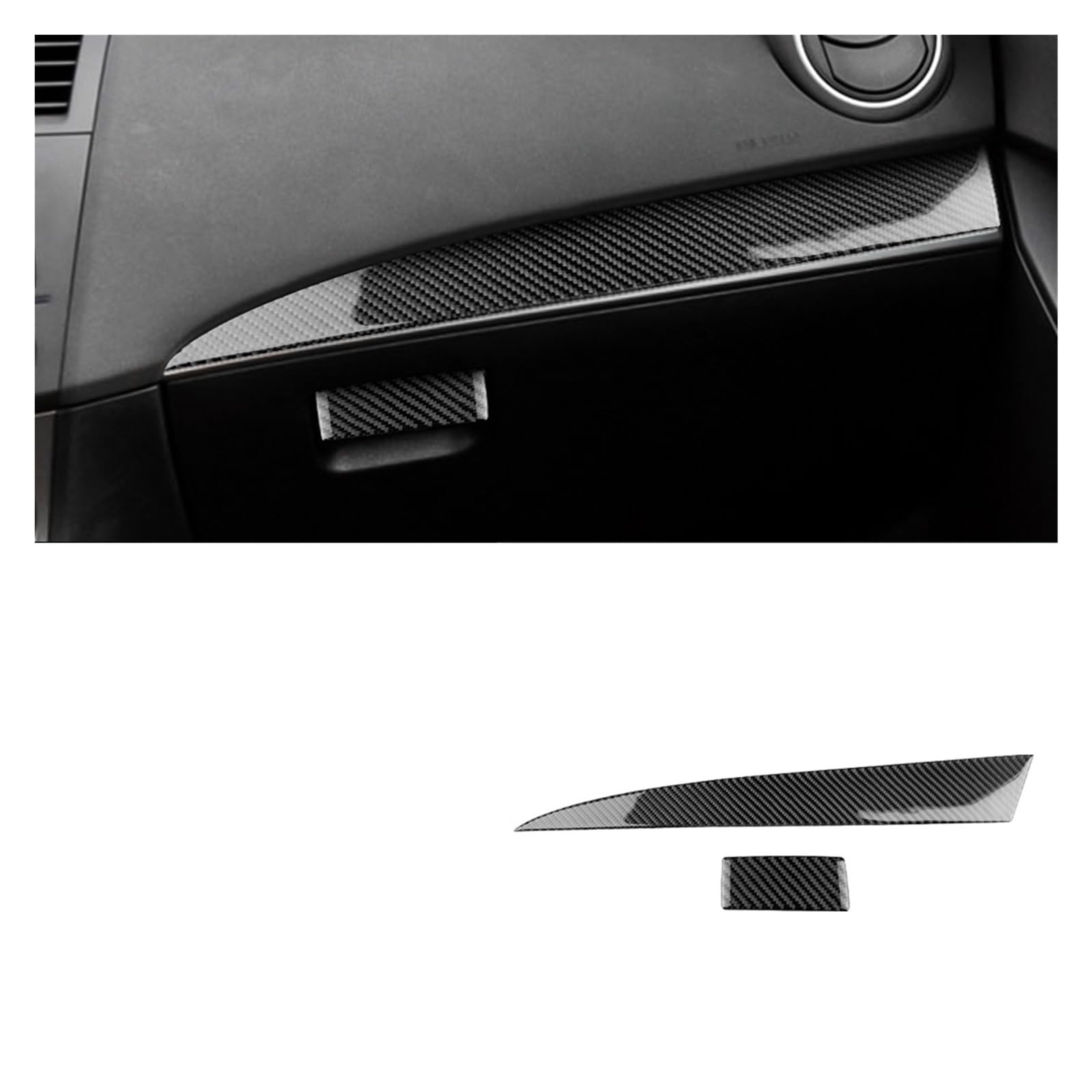 Auto Innen Zubehör Für Mazda 3 2010 2011 2012 2013 Co-pilot Dashboard Halter Trim Innen Abdeckung Aufkleber Auto Zubehör Weiche Carbon Faser Auto Innenraum Zubehör(LHD Black Carbon) von BOHHO