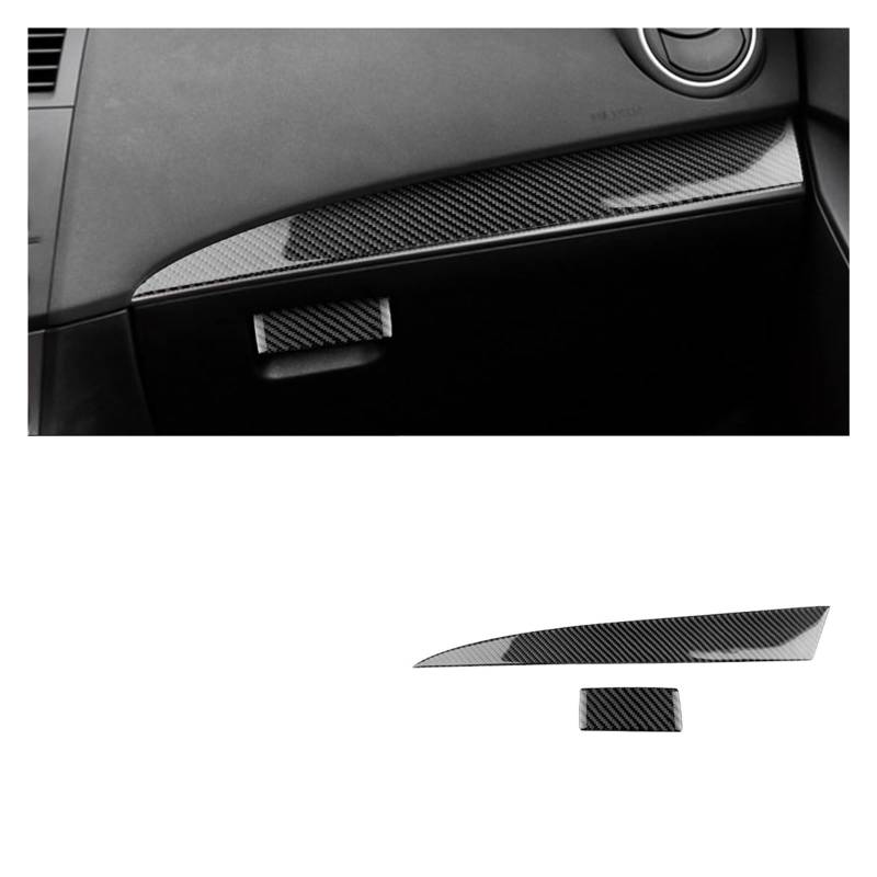 Auto Innen Zubehör Für Mazda 3 2010 2011 2012 2013 Co-pilot Dashboard Halter Trim Innen Abdeckung Aufkleber Auto Zubehör Weiche Carbon Faser Auto Innenraum Zubehör(LHD Black Carbon) von BOHHO