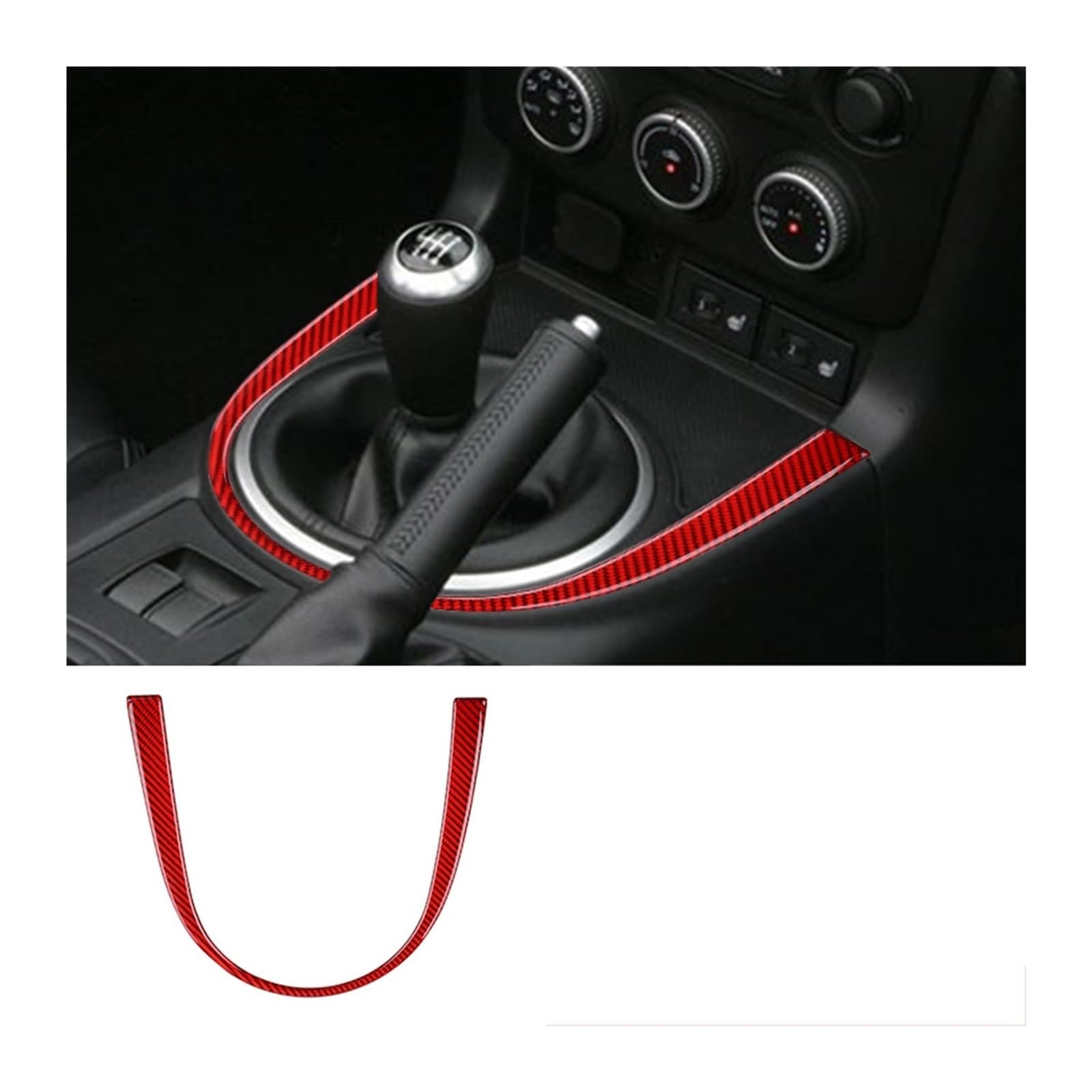 Auto Innen Zubehör Für Mazda Mx-5 Für Miata Nc 2009-2015 Carbon Faser Zentrale Steuerung Shift Panel Dekor Aufkleber Auto Zubehör Innen Trim Auto Innenraum Zubehör(C6) von BOHHO