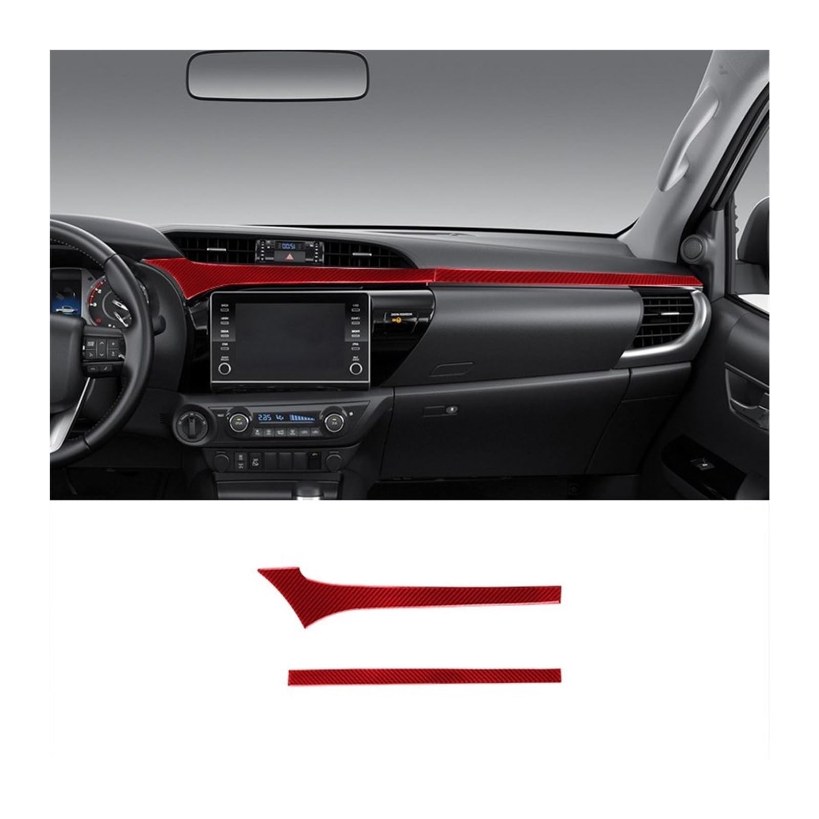 Auto Innen Zubehör Für Toyota Für Hilux 2015-2021 Carbon Faser Dashboard Navigation AC Air Outlet Rahmen Aufkleber Trim Abdeckung Auto Dekorative Aufkleber Auto Innenraum Zubehör(C) von BOHHO