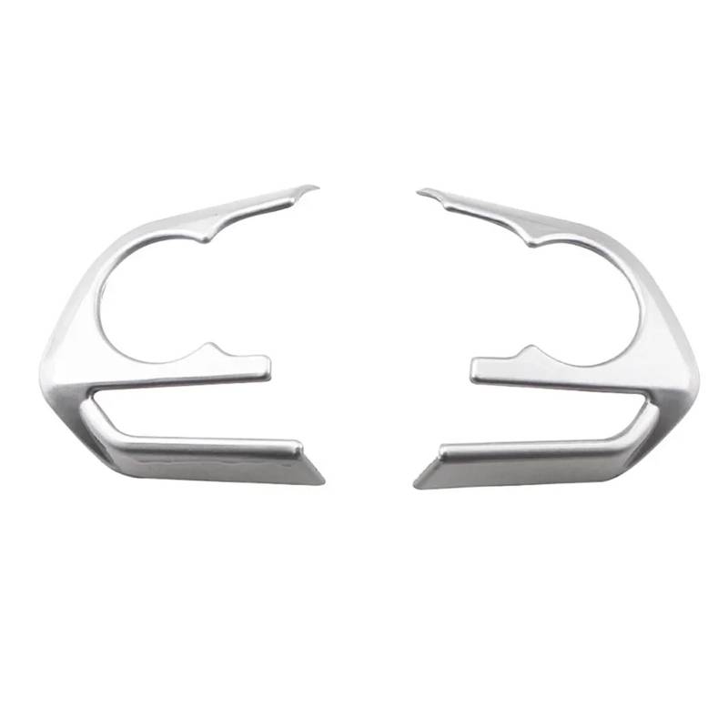 Auto Innen Zubehör Für Toyota Für RAV4 Für Corolla Für Avalon 2019 2020 Zubehör ABS Auto Lenkrad Taste Panel Trim Pailletten Auto Innenraum Zubehör(Silver 2 pcs) von BOHHO