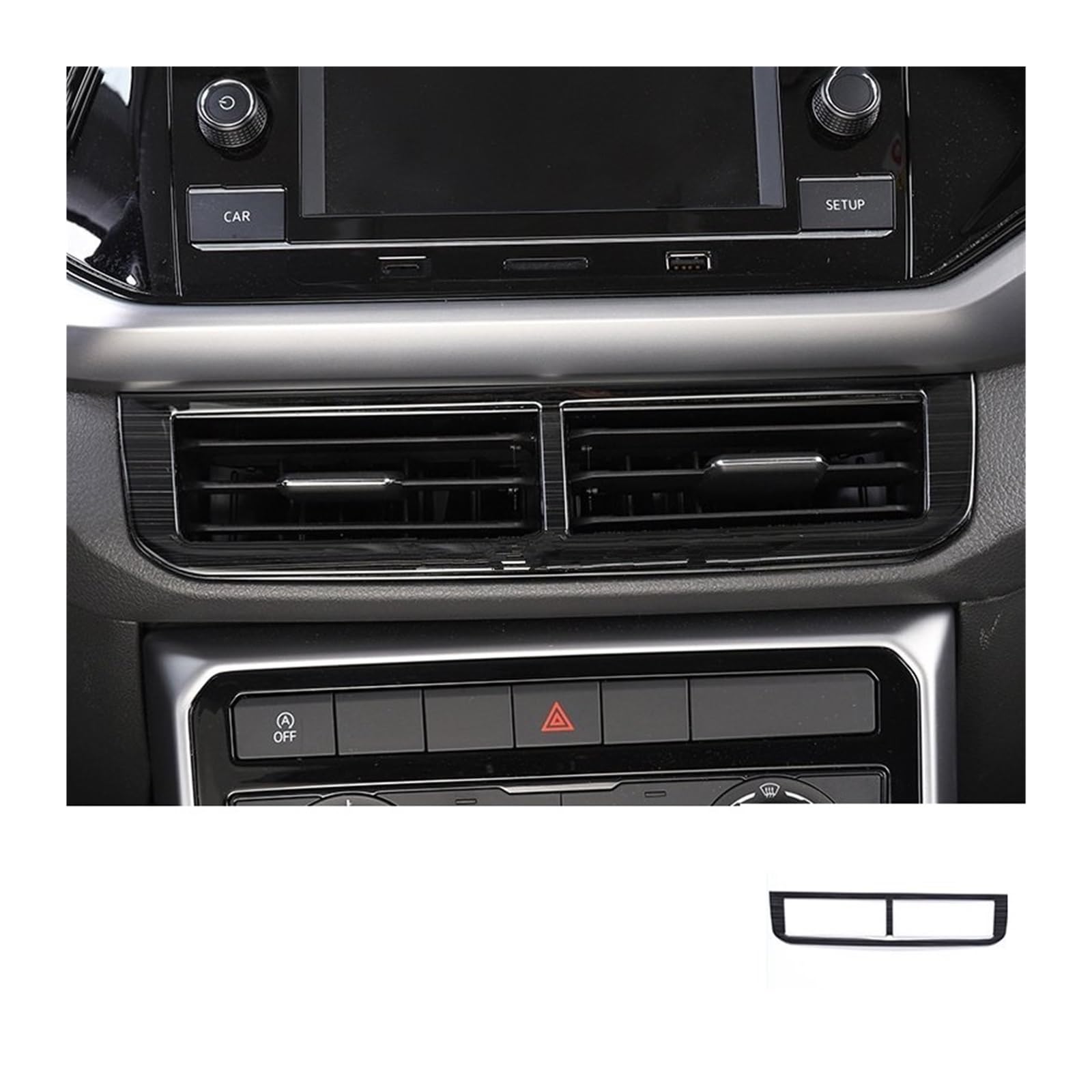 Auto Innen Zubehör Für VW Für T-kreuz Für Tcross 2019 2020 2021 2022 Auto Konsole Air Vent Outlet Trim Aufkleber Garnieren Abdeckung Styling Auto Innenraum Zubehör(Black Brushed) von BOHHO