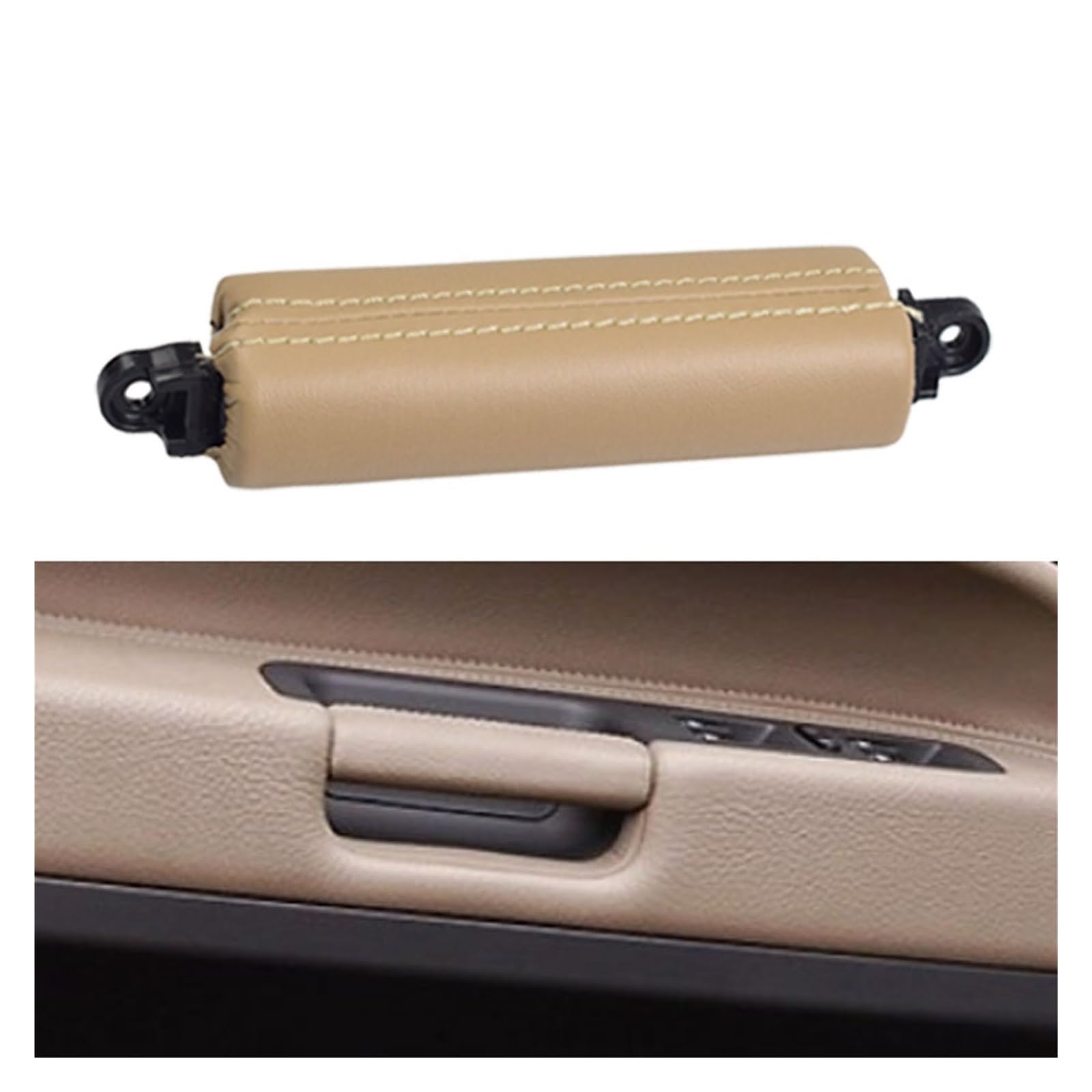 Auto Innen Zubehör Für VW Für Touareg 2003-2010 Auto Innentür Links Rechts Hand Fahrer Leder Pull Griff Auto Innenraum Zubehör(Beige) von BOHHO