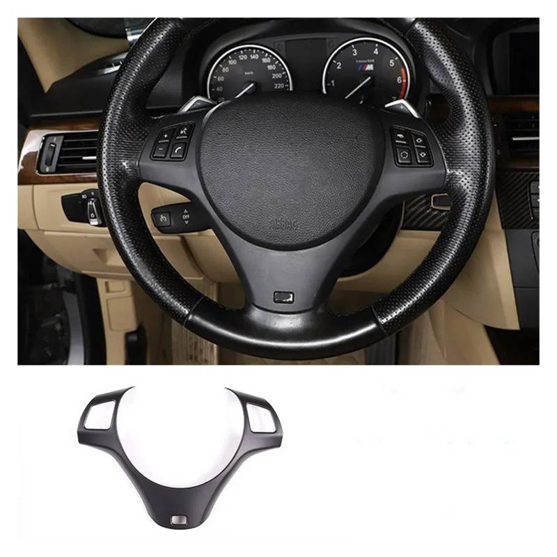 Auto Interieur Zubehör Für 1 3er E87 E90 E92 2004-2012 ABS Auto Lenkrad Dekoration Abdeckung Zierrahmen Aufkleber Autozubehör Autozubehör(Style C Matte black) von BOHHO