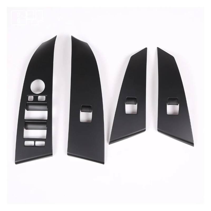 Auto Interieur Zubehör Für 5 Series E60 2004 2005 2006 LHD ABS Fensterheber-Taste Schalter Panel Abdeckung Rahmen Trim Innen Auto Zubehör Autozubehör(Matte Black) von BOHHO