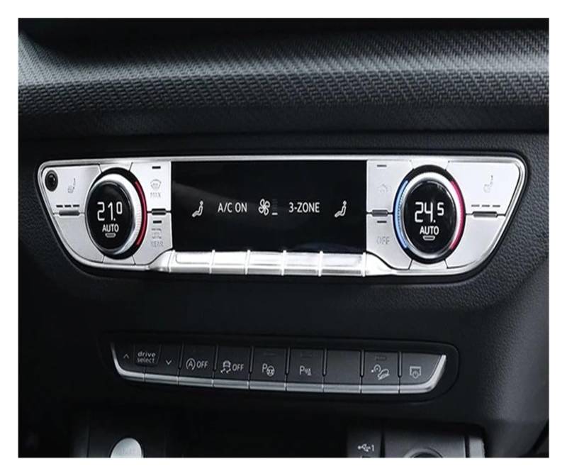 Auto Interieur Zubehör Für A4 B9 Q5 Q5L 2020 2021 Mittelkonsole Klimaanlage Knopf Schalter Lautstärke Autositz Heizung Knopf Schlüsselabdeckung Aufkleber Autozubehör(A Model Silver) von BOHHO