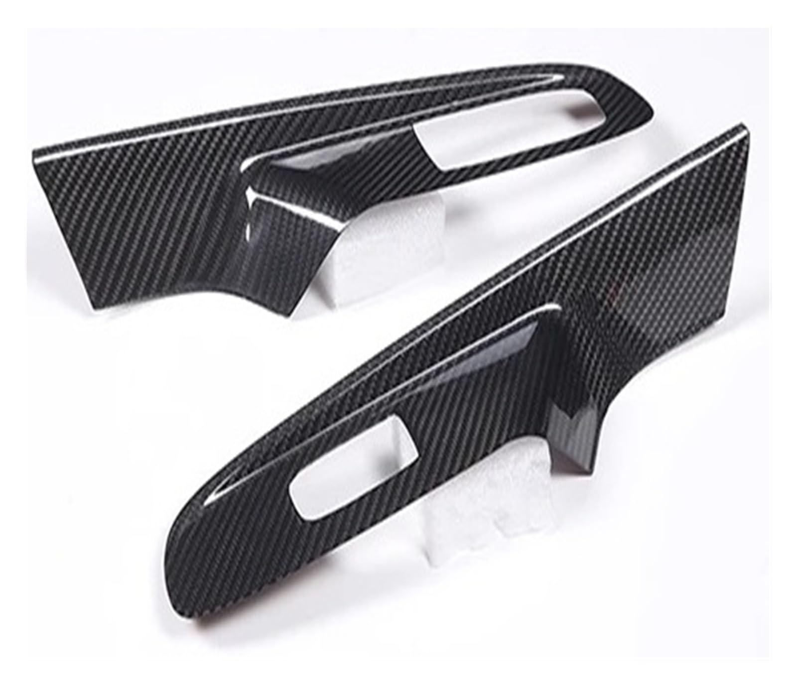 Auto Interieur Zubehör Für Chevrolet Für Corvette C8 2020 2021 2022 2023 Auto Fenster Glas Lift Schalter Panel Rahmen Abdeckung Trim Aufkleber 2PCS Autozubehör(A Carbon Fiber Black) von BOHHO