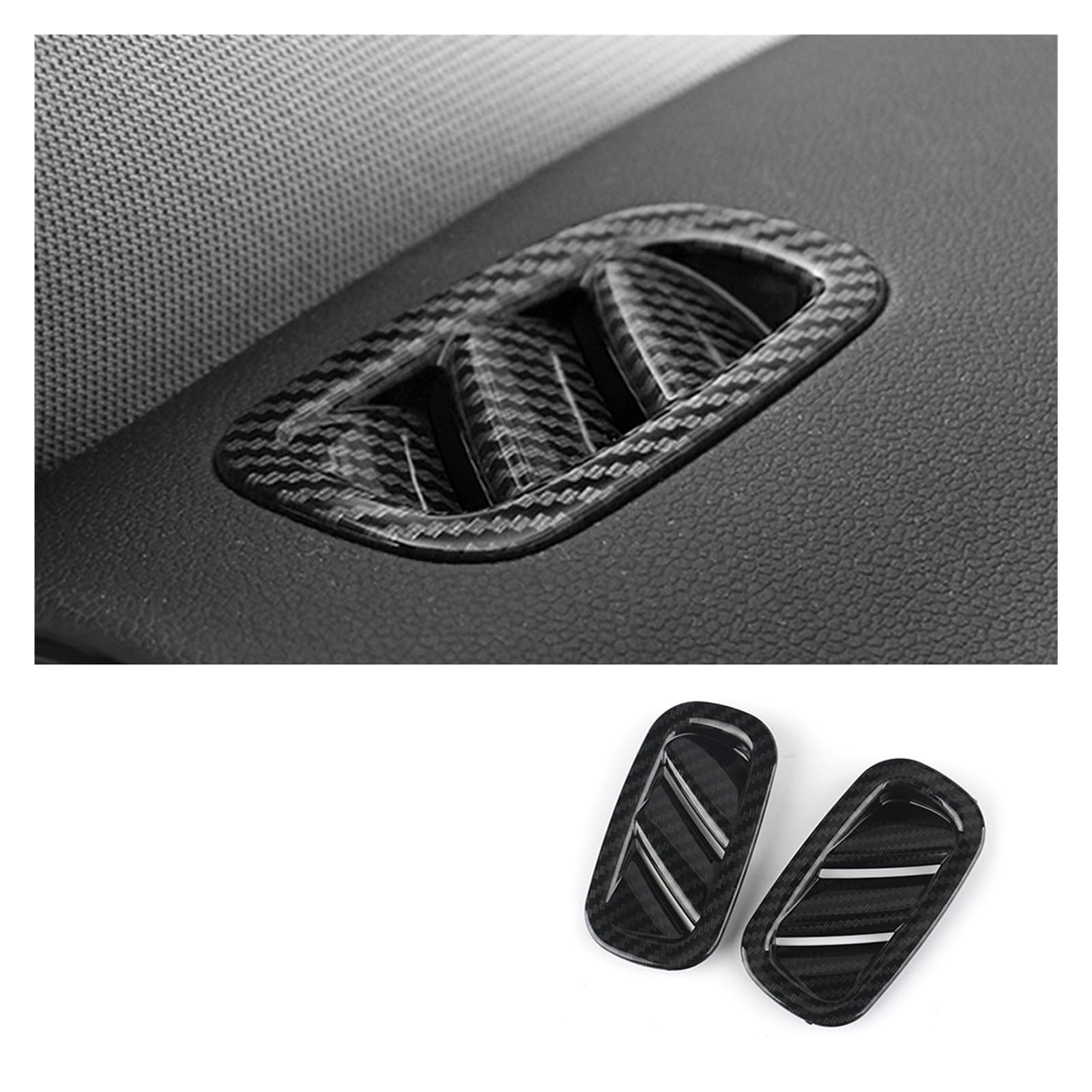 Auto Interieur Zubehör Für Mini Für Countryman F60 ABS Auto Styling Armaturenbrett Luftauslass Eine Spalte Entlüftungsabdeckung Dekoration Innenrahmen Autozubehör(Black carbon texture) von BOHHO