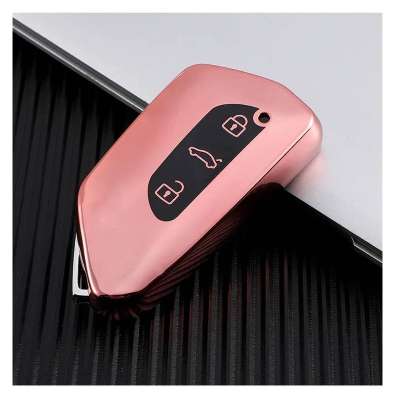 Auto Interieur Zubehör Für VW ID3 ID4 ID6 ID.4 ID.6 X Für GTX Für Crozz Schlüsseletui Auto Hinten Silikon Fernbedienung Smart Fob Halter Abdeckung Verkleidung Autozubehör(Pink) von BOHHO