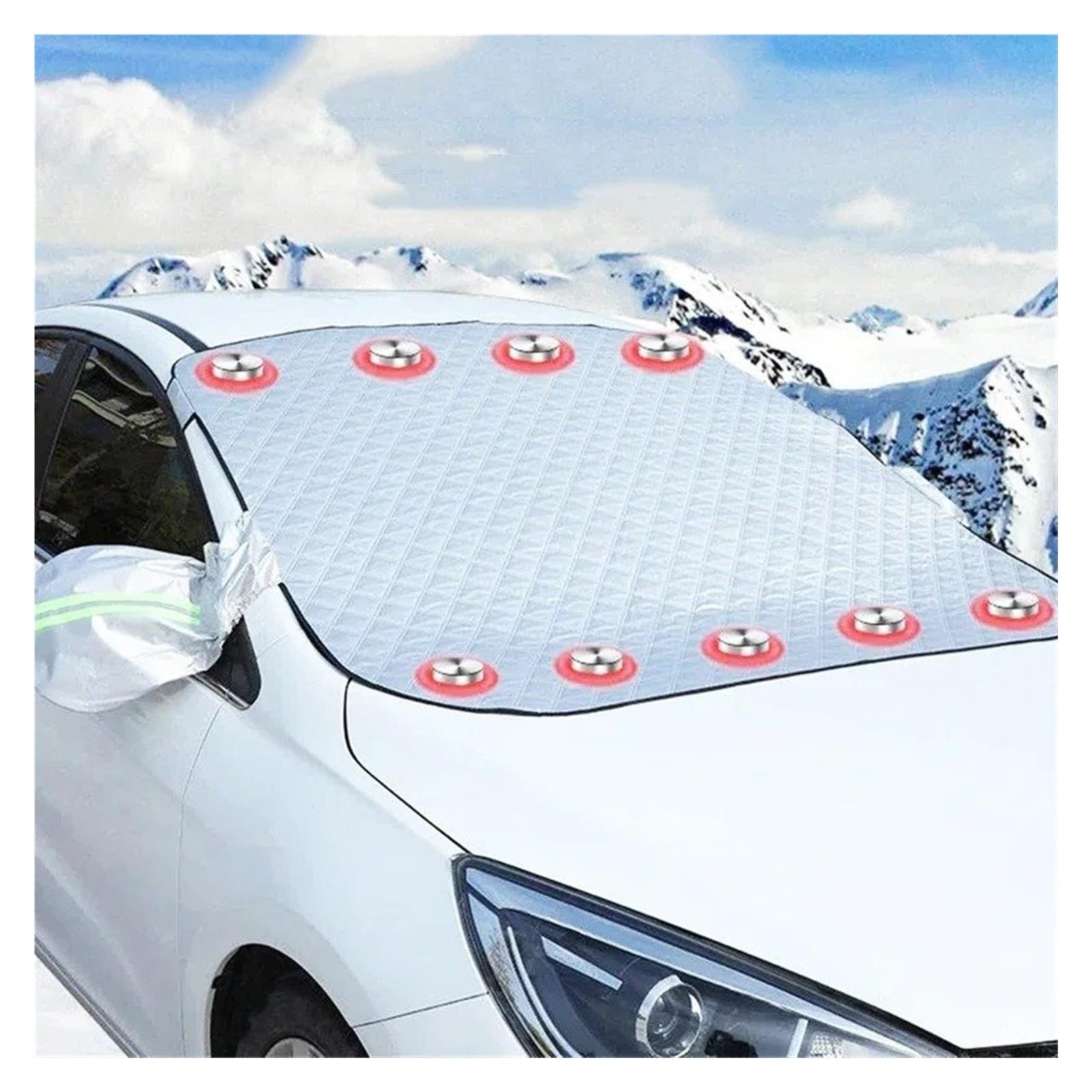 Elastizitä Sonnenblende Auto Netz Auto Schneeschild Schatten Frontscheibe Anti-Frost Frostschutz Sonnenschutz Abdeckung Sonnenschutz Schutz Winter Außen Auto Zubehör Sonnenblende Auto(5 Magnetic) von BOHHO