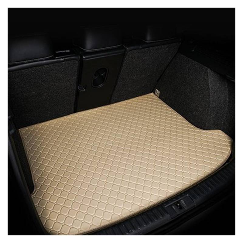 Kofferraummatte Für A3 Limousine 2014 2015 2016 2017 2018 2019 2020 PU Leder Kofferraum Matte Liner Boot Fracht Wasserdicht Teppich Schlamm Kofferraumwanne(C- Beige) von BOHHO