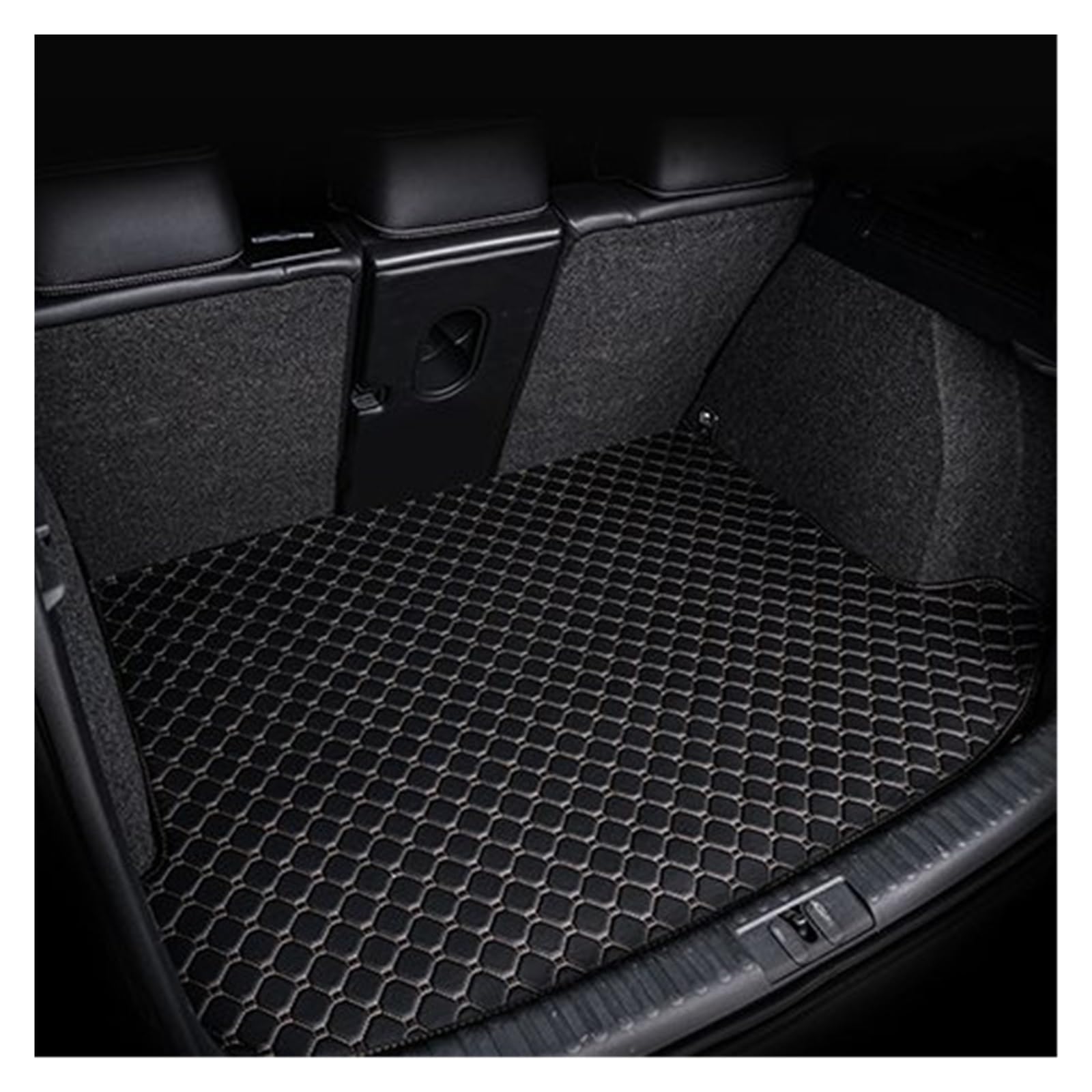 Kofferraummatte Für A3 Limousine 2014 2015 2016 2017 2018 2019 2020 PU Leder Kofferraum Matte Liner Boot Fracht Wasserdicht Teppich Schlamm Kofferraumwanne(D- Black Beige) von BOHHO