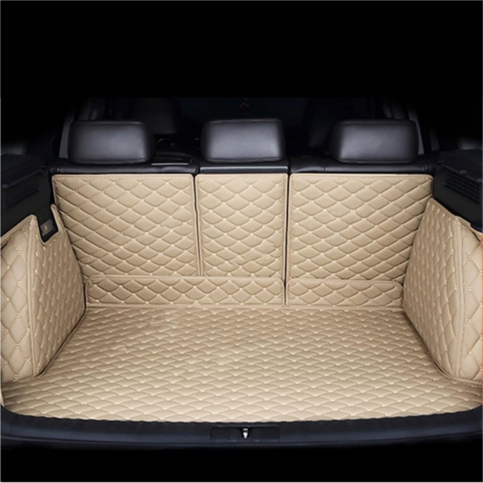 Kofferraummatte Für BYD Für Dolphin 2021 2022 2023 2024 Auto Boot Mat Tray Teppich Schlamm Zurück Sitz Matte Hinten Stamm Lagerung Pad Abdeckung Kofferraumwanne(S- Beige) von BOHHO