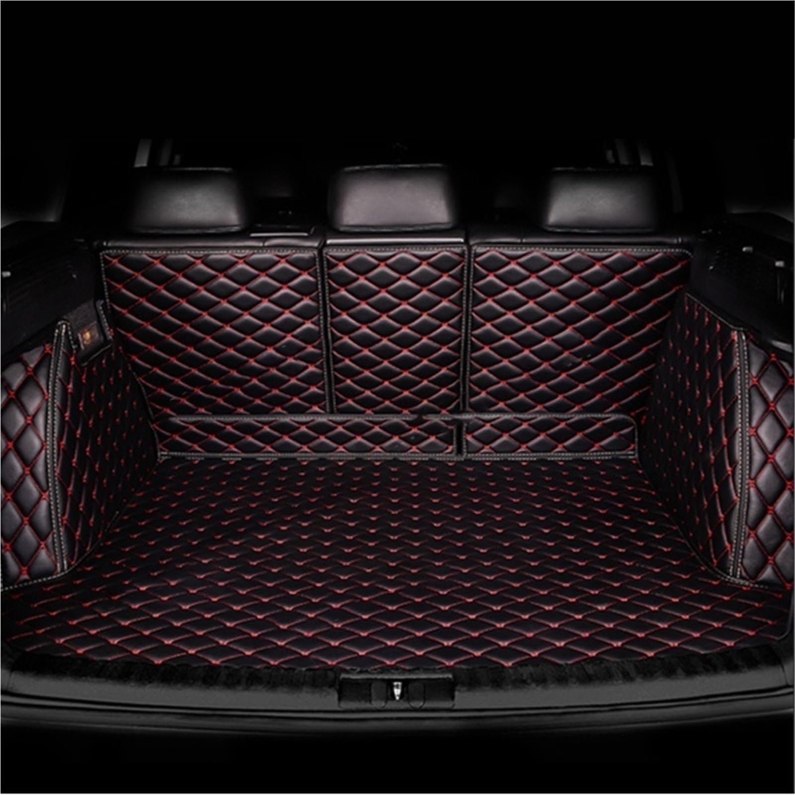 Kofferraummatte Für Benz C Klasse S205 2015 2016 2017 2018 2019 2020 5 Sitz Station Wagon Leder Auto Hinten Stamm Matten Auto Matten Wasserdicht Pad Kofferraumwanne(M- Black Red) von BOHHO