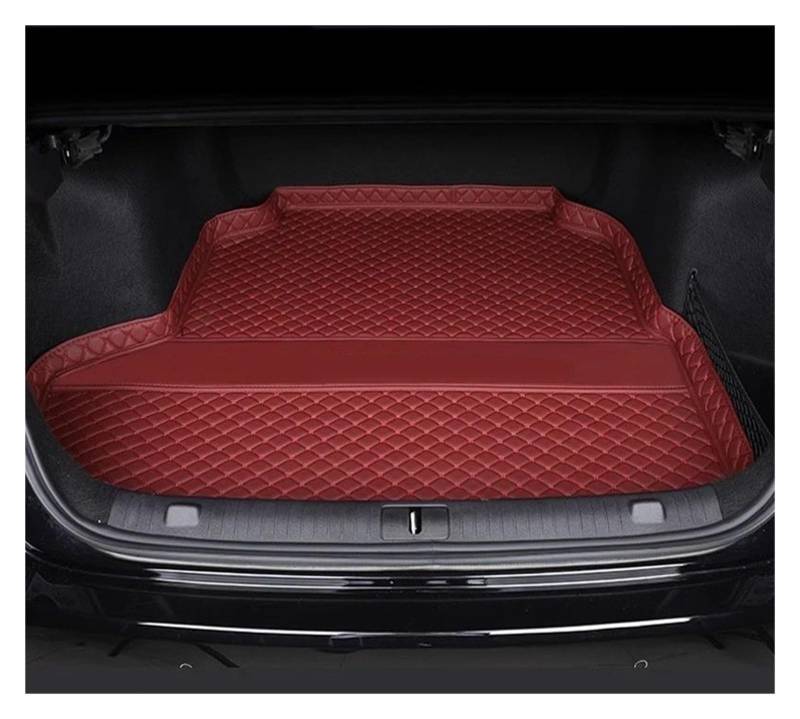 Kofferraummatte Für Chery Für Arrizo 8 2023 2024 2025 Kofferraum Matte Leder Vollständige Abdeckung Cargo-Liner wasserdichte Innen Zubehör Kofferraumwanne(A- Main Pad Red,Left No Sound) von BOHHO