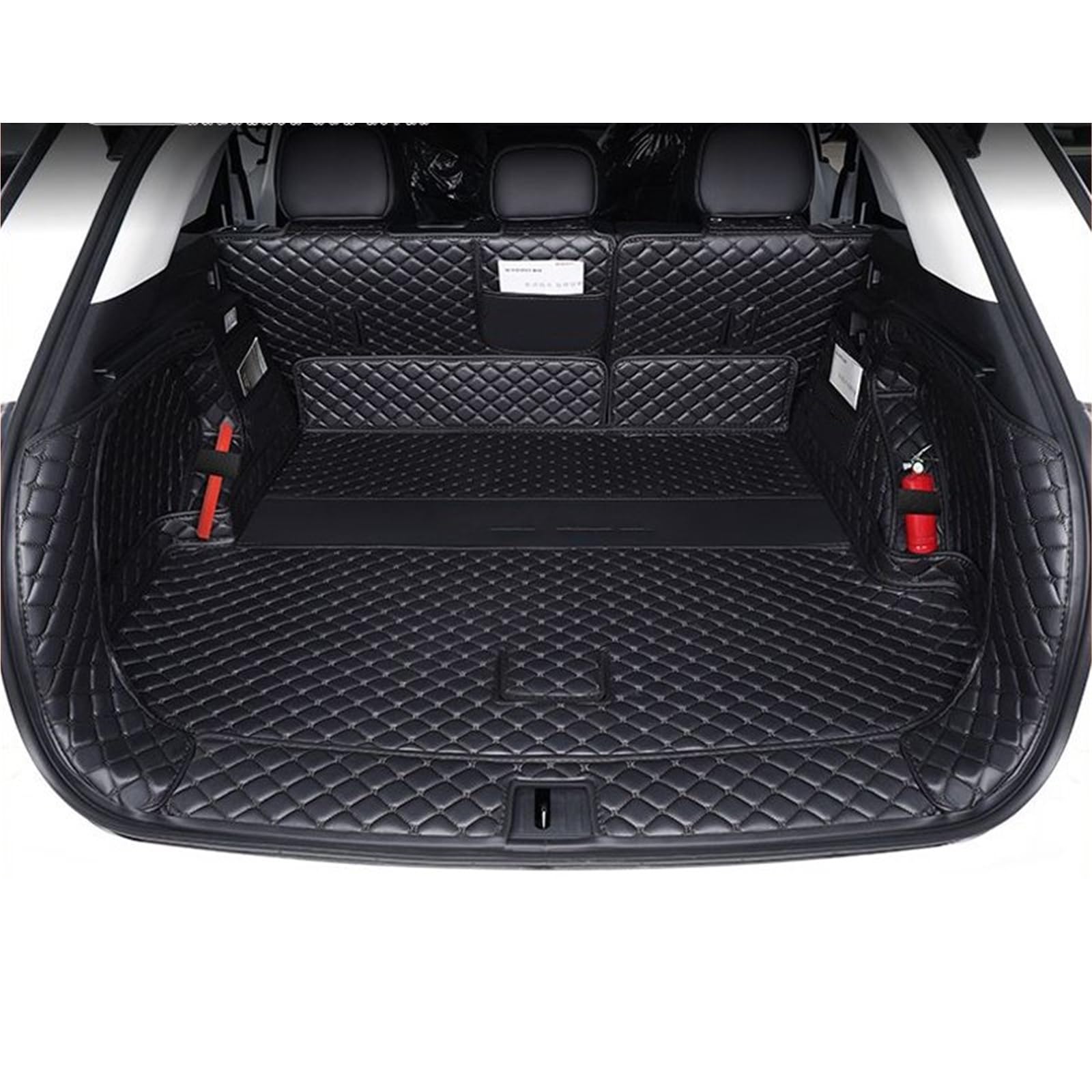 Kofferraummatte Für Chery Für EXEED RX 2022 2023 2024 Auto Stamm Matten Hinten Fracht Leder Liner Teppich Schutz Abdeckung Pads Kofferraumwanne(Full Cover Black,with Speaker) von BOHHO