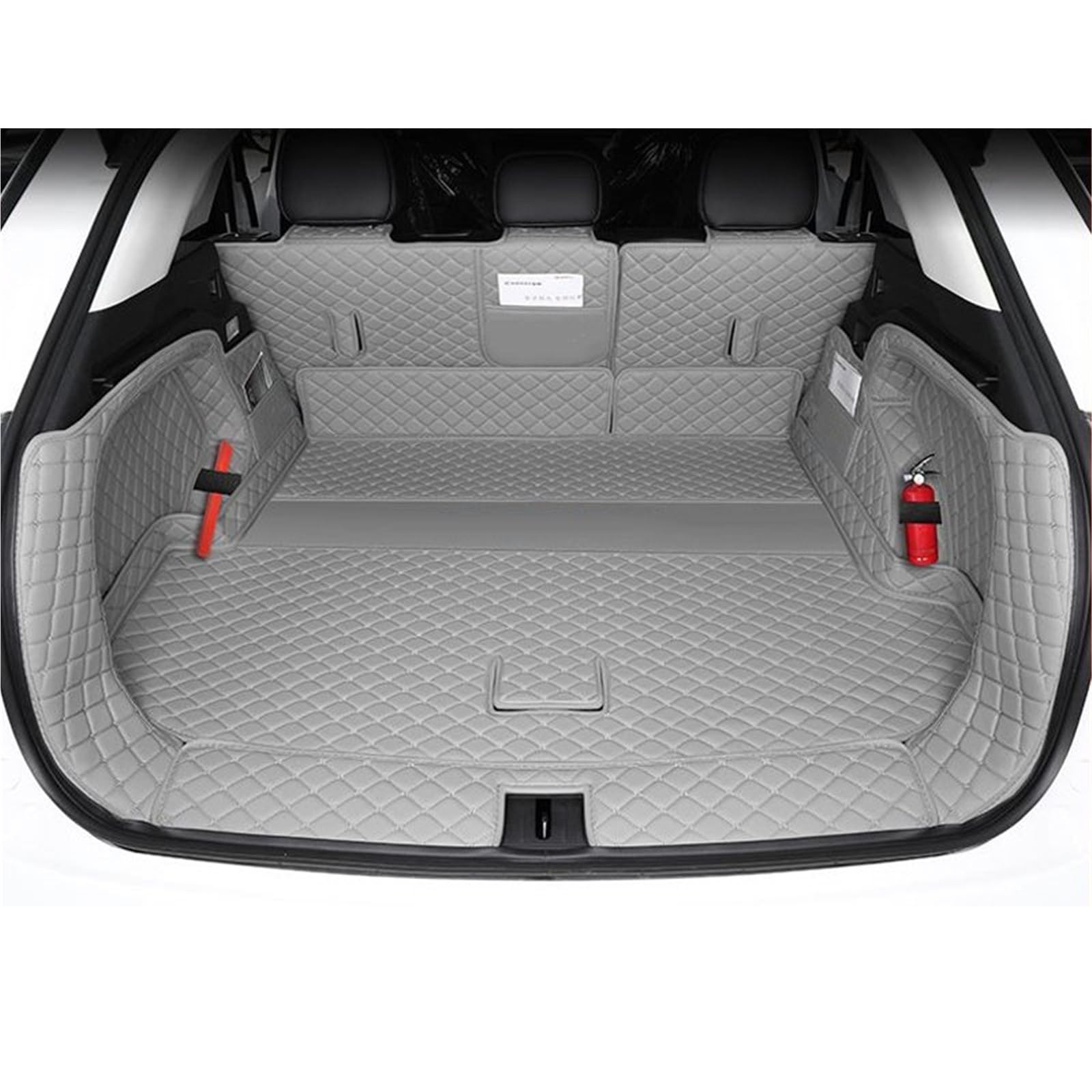 Kofferraummatte Für Chery Für EXEED RX 2022 2023 2024 Auto Stamm Matten Hinten Fracht Leder Liner Teppich Schutz Abdeckung Pads Kofferraumwanne(Full Cover Gray,No Speaker) von BOHHO