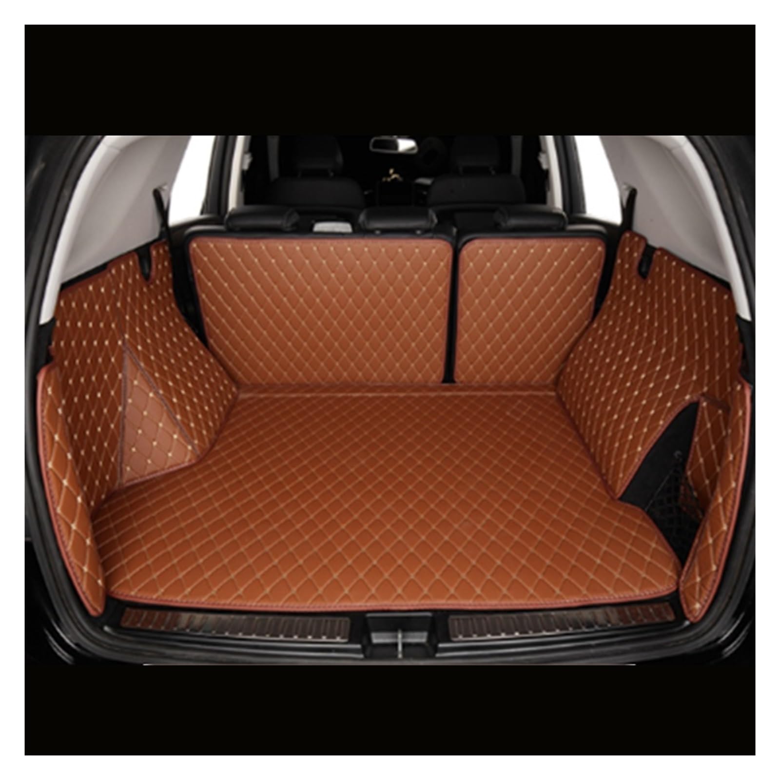 Kofferraummatte Für Chevrolet Für Tahoe Für GMC Für Yukon 2015 2016 2017 2018 2019 2020 Auto Stamm Matten Cargo-Liner Pads Auto Boot Teppich Kofferraumwanne(Brown) von BOHHO