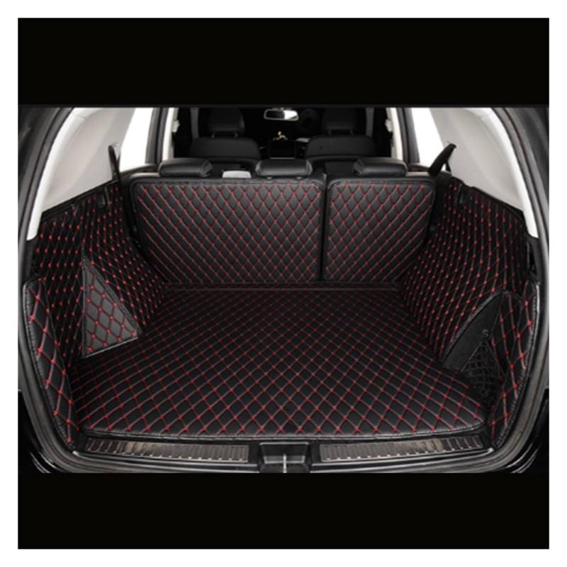 Kofferraummatte Für Etron Für E-tron 2019 2020 2021 2022 2023 2024 Kofferraum Matte Cargo-Liner Pads Auto Boot Teppich Kofferraumwanne(Black with red) von BOHHO