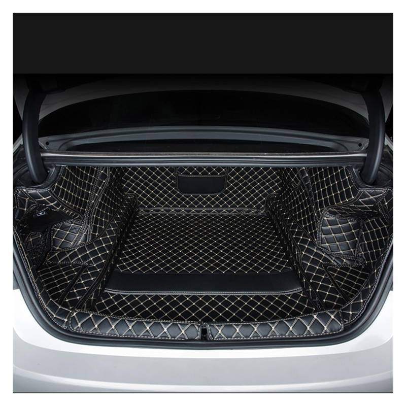 Kofferraummatte Für G30 2019 2020 520 530 525 540 535 Kofferraum Gepäck Hinten Teppich Teppich 5 Serie Leder Kofferraum Matte Cargo-Liner Kofferraumwanne(G- Black Beige Wire 1) von BOHHO