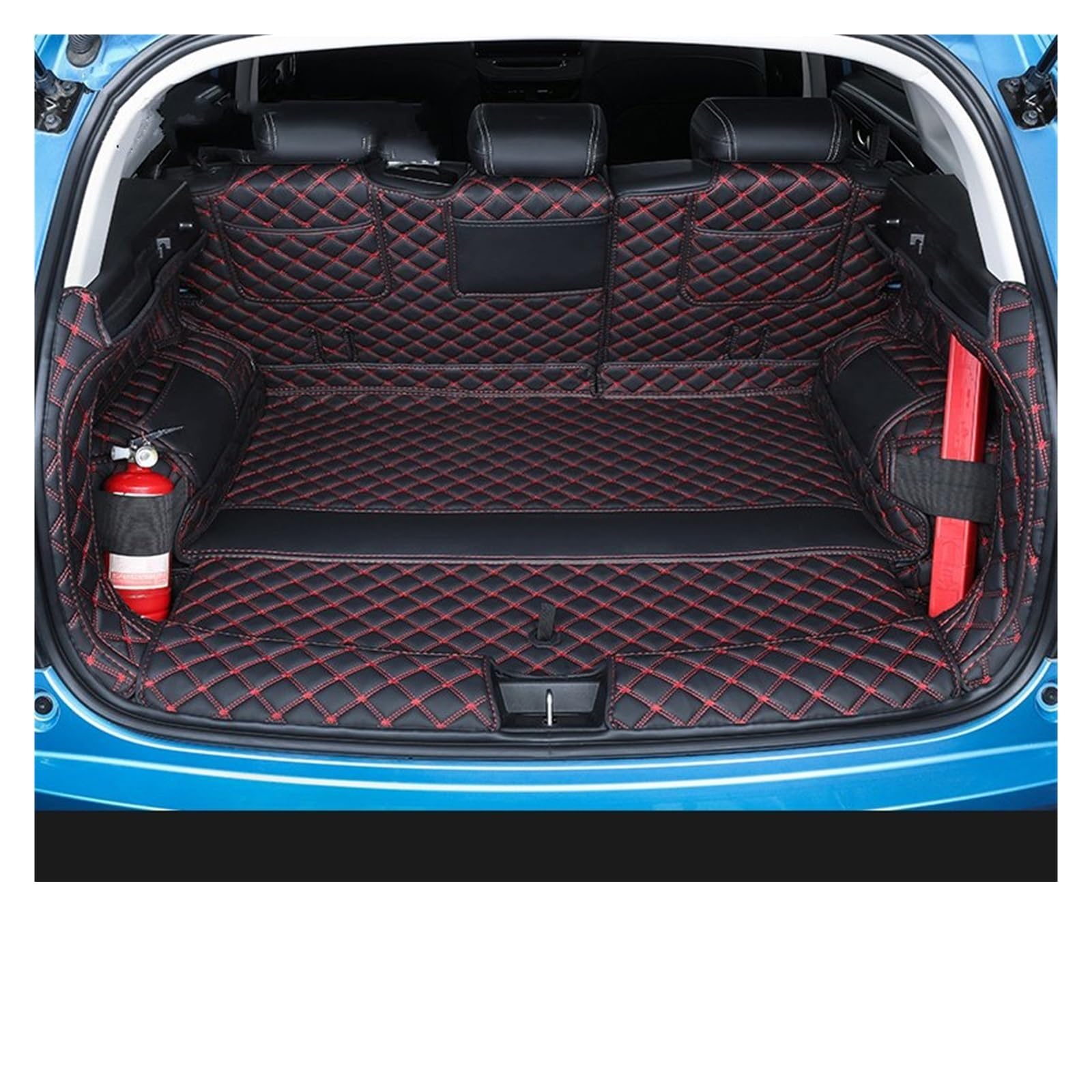 Kofferraummatte Für Haval Für Jolion 2021 2022 2023 2024 Kofferraum Matte Kofferraum Leder Matten Teile Hinten Boot Liner Styling Beschützer Kofferraumwanne(Full Cover B) von BOHHO