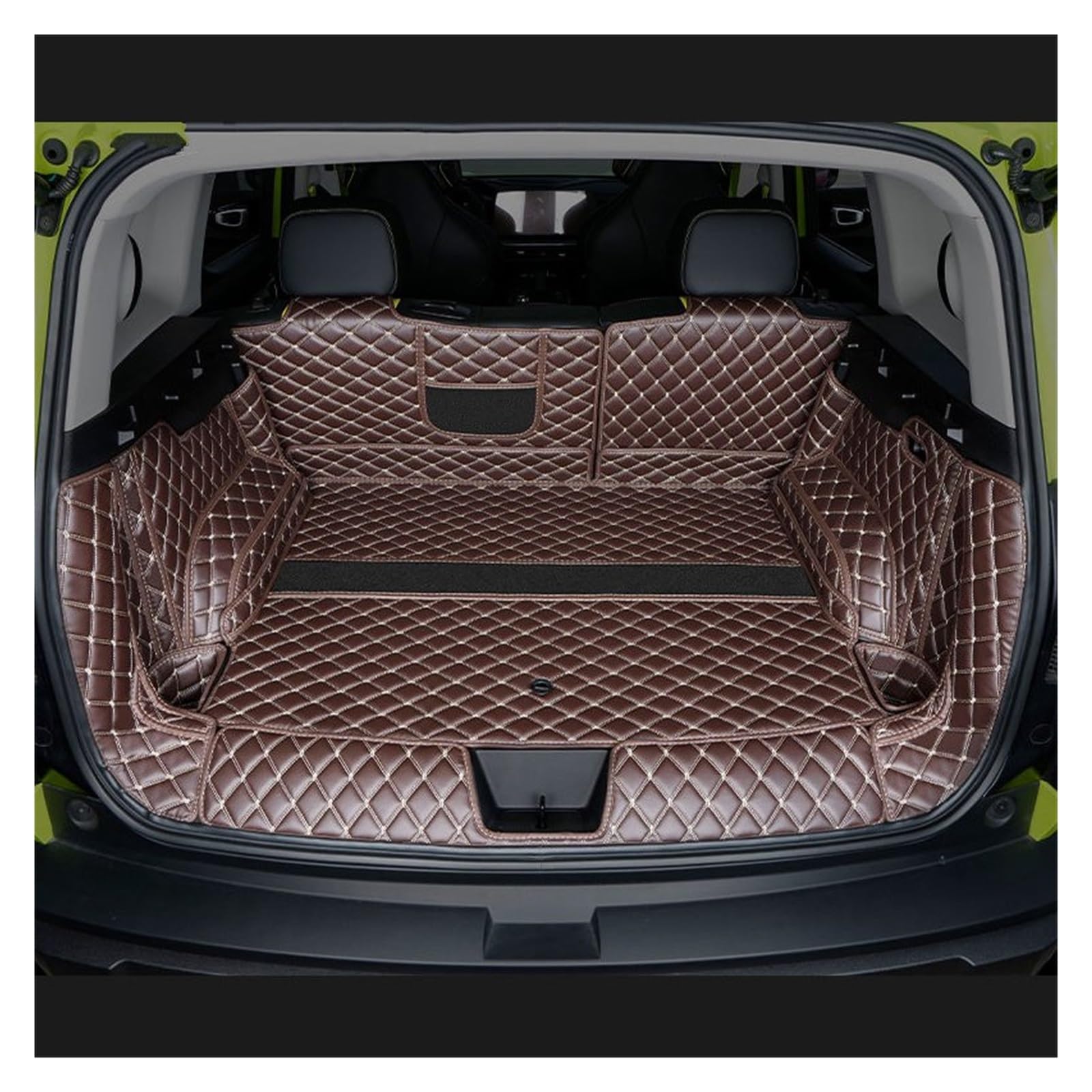 Kofferraummatte Für Haval H3 2024 2025 Auto Kofferraum Matte Hinten Stamm Liner Cargo Leder Fach Schutz Zubehör Matten Kofferraumwanne(H) von BOHHO