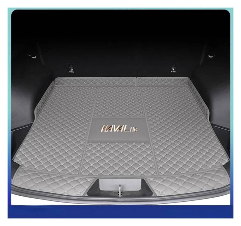 Kofferraummatte Für Haval H6 PHEV Kraftstoff 3rd Gen 2025 2024 Kofferraum Matte Innen Schutz Matte Leder wasserdichte Umwandlung Kofferraumwanne(Main Pad Gray,Fuel) von BOHHO