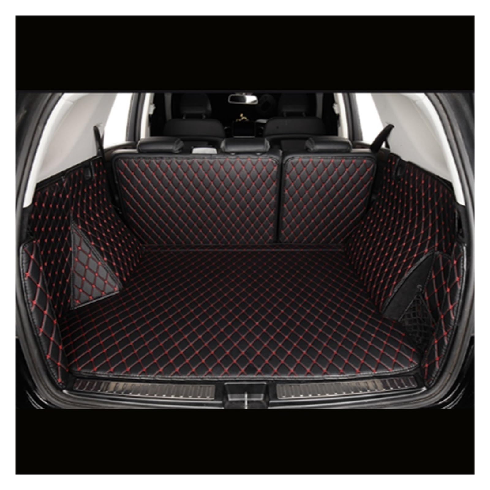 Kofferraummatte Für Hyundai Für Encino 2018 Auto Stamm Matten Cargo-Liner Pads Auto Kofferraum Teppich Kofferraumwanne(Black with red) von BOHHO