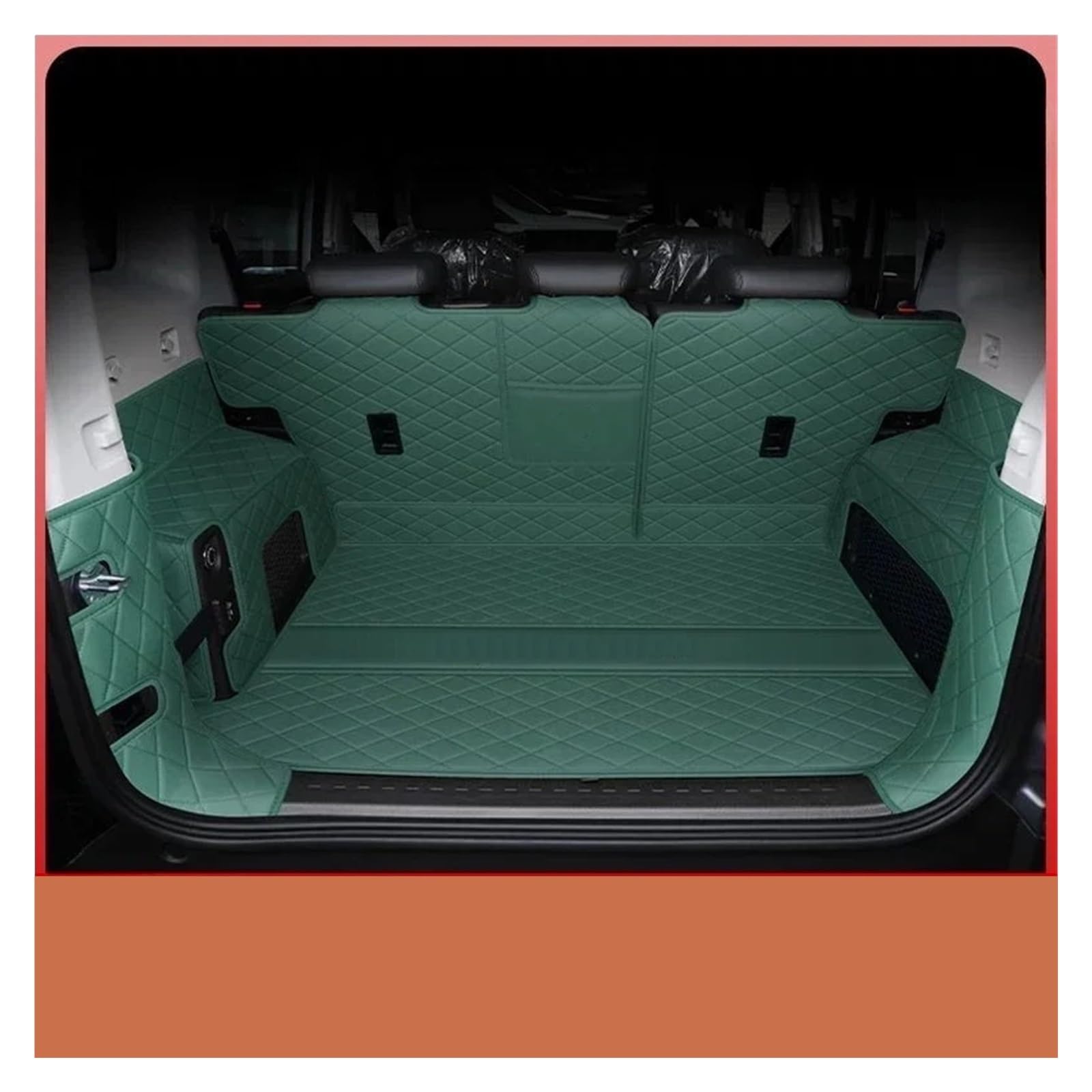 Kofferraummatte Für Jetour Für Traveler T2 2023 2024 Für Jetour T2 Leder Stamm Matten Langlebige Cargo-Liner Boot Innen Abdeckung Auto Zubehör Kofferraumwanne(Full Set Green) von BOHHO