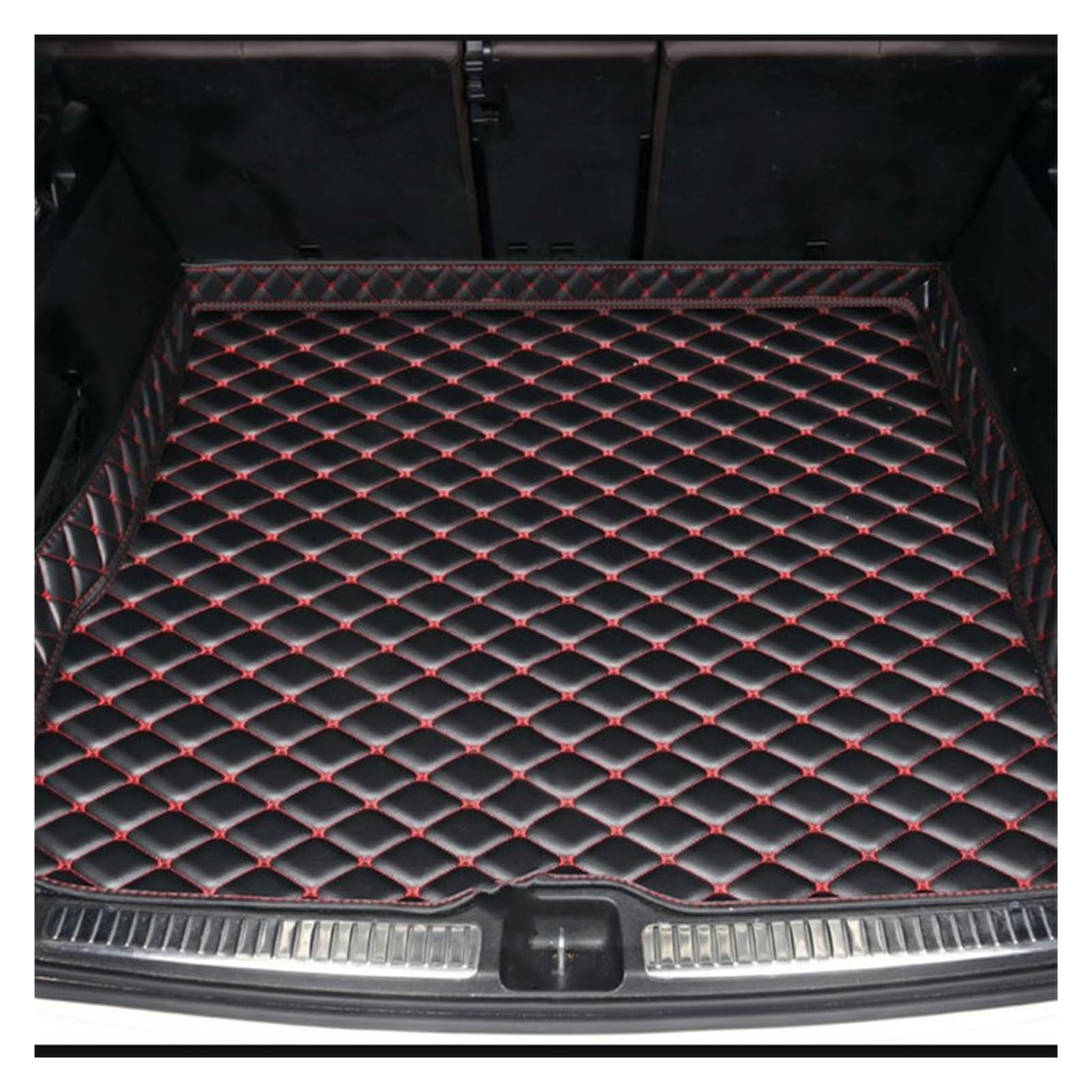 Kofferraummatte Für Nissan Für Qashqai J10 2006 2007 2008 2009 2010 2011 2012 Leder Kofferraum Matte Cargo-Liner Fach Boot Abdeckung Pad Kofferraumwanne(G- Black and Red) von BOHHO