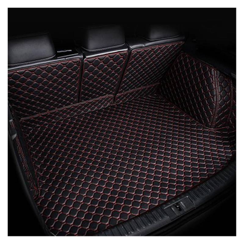 Kofferraummatte Für Q3 2013 2014 2015 2016 2017 2018 PU Leder Kofferraum Matte Cargo-Liner Zubehör Innen Boot Kofferraumwanne(H- Black red) von BOHHO