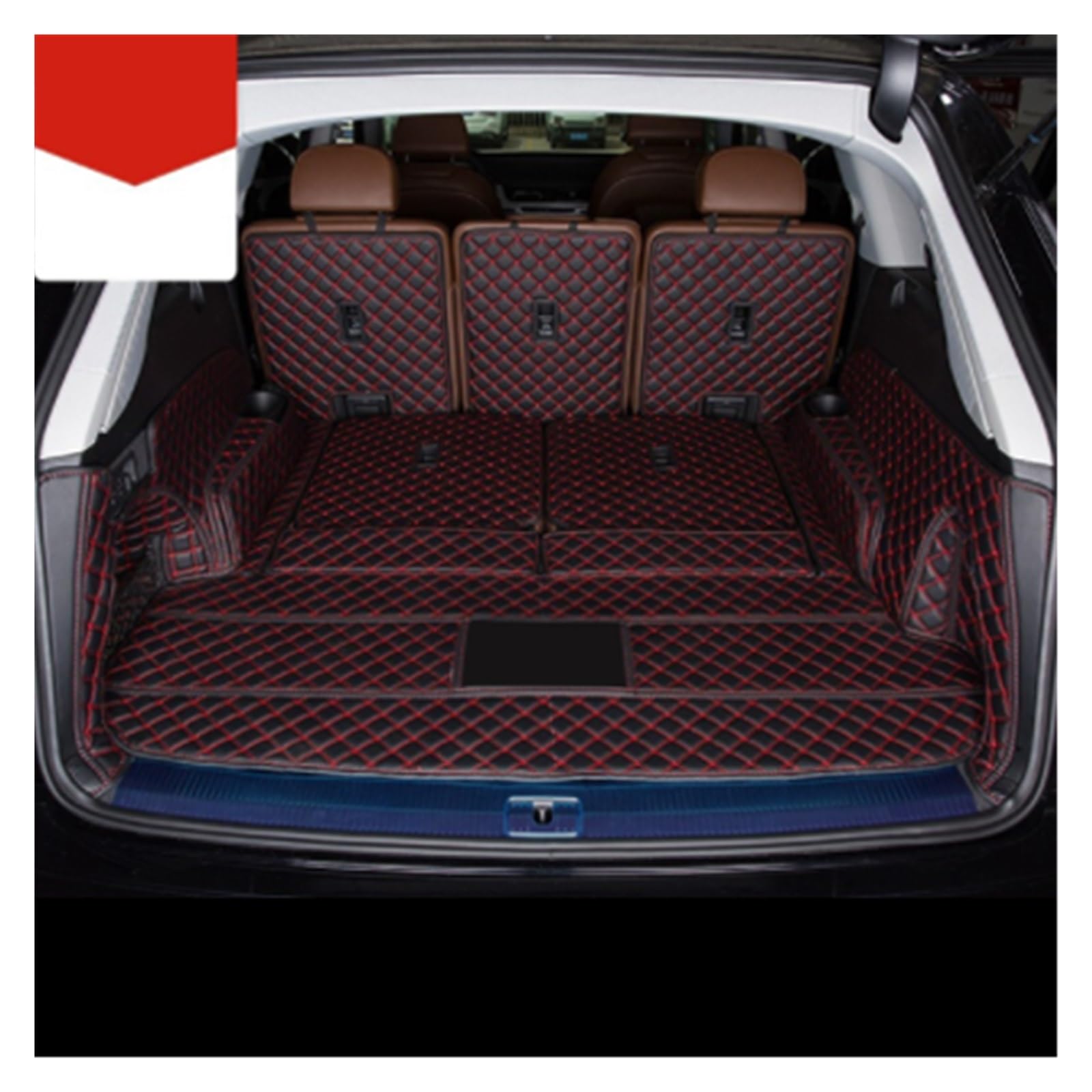 Kofferraummatte Für Q7 7 Sitzer 2022 Leder Auto Stamm Matten Cargo-Liner para CCar AR Alfombrillas Coche Tapetes Kofferraumwanne(D- 5 Pieces) von BOHHO