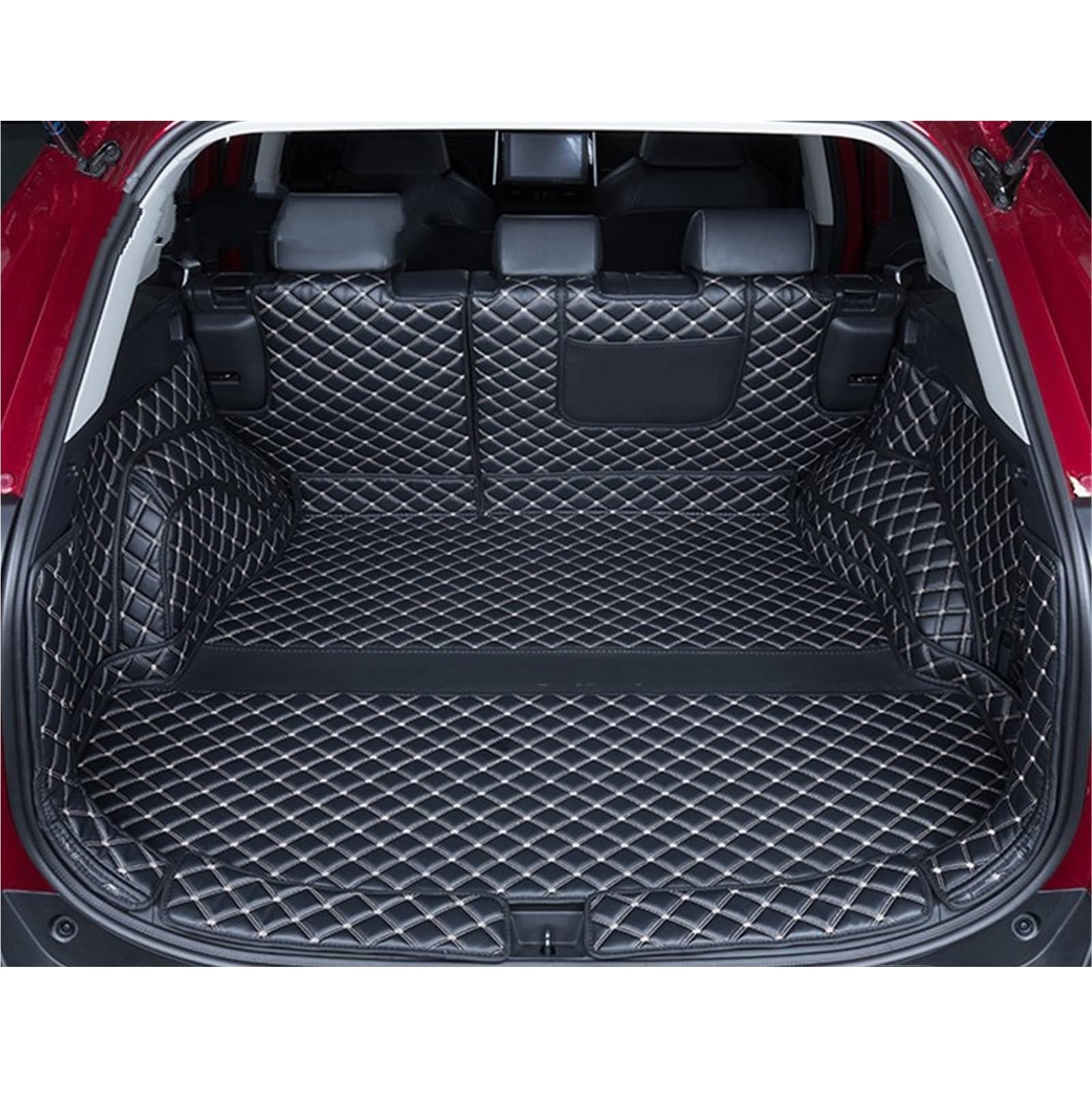 Kofferraummatte Für RAV4 Für RAV 4 XA50 XA 50 2019 2020 2021 2022 2023 2024 Auto Stamm Schutz Leder Matte Katze Haustier Innen Abdeckung Kofferraumwanne(Full Cover Black) von BOHHO