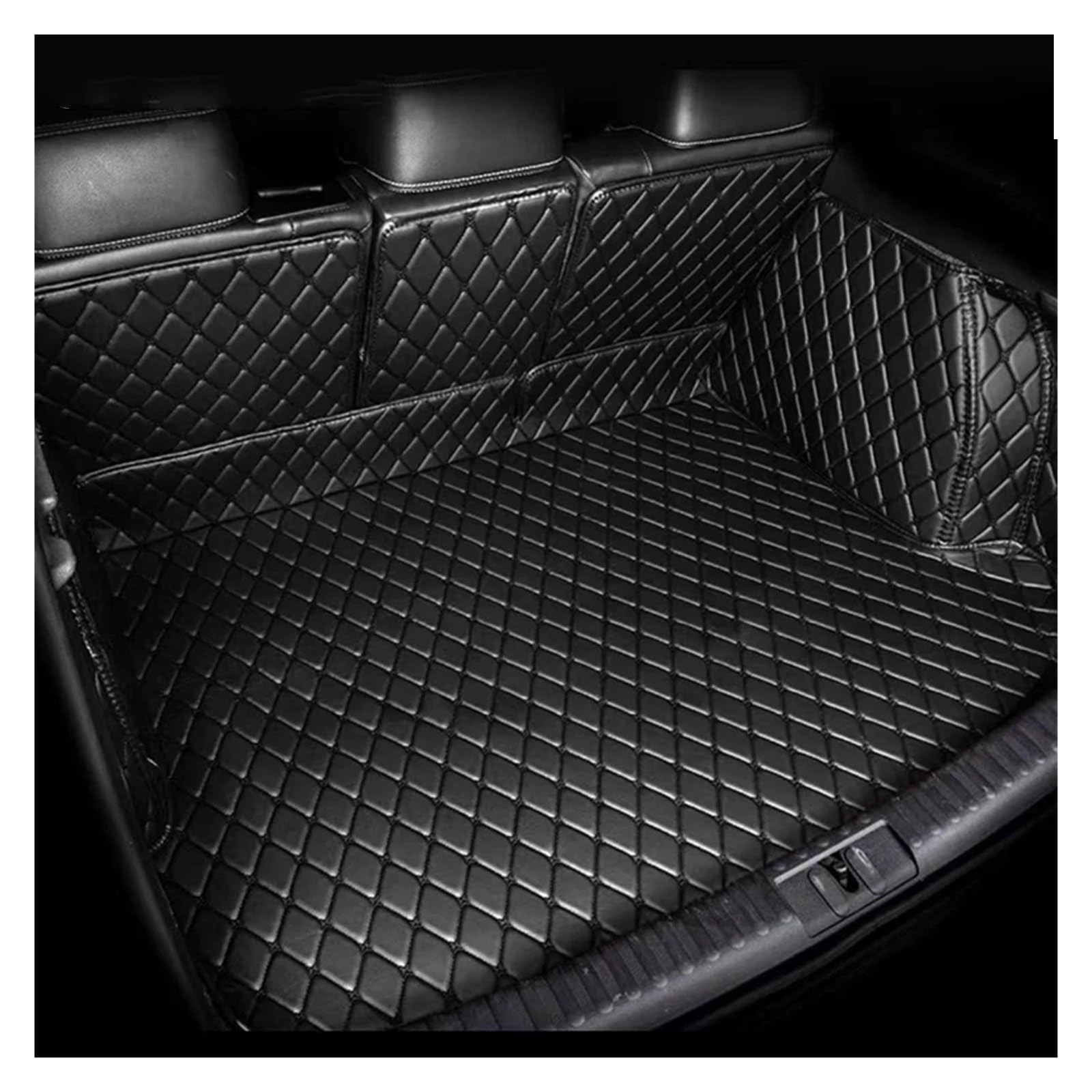 Kofferraummatte Für Toyota Für Corolla 2014 2015 2016 2017 2018 Leder Kofferraum Matte Cargo-Liner Fach Boot Abdeckung Pad Auto Zubehör Kofferraumwanne(L- Black and Black) von BOHHO