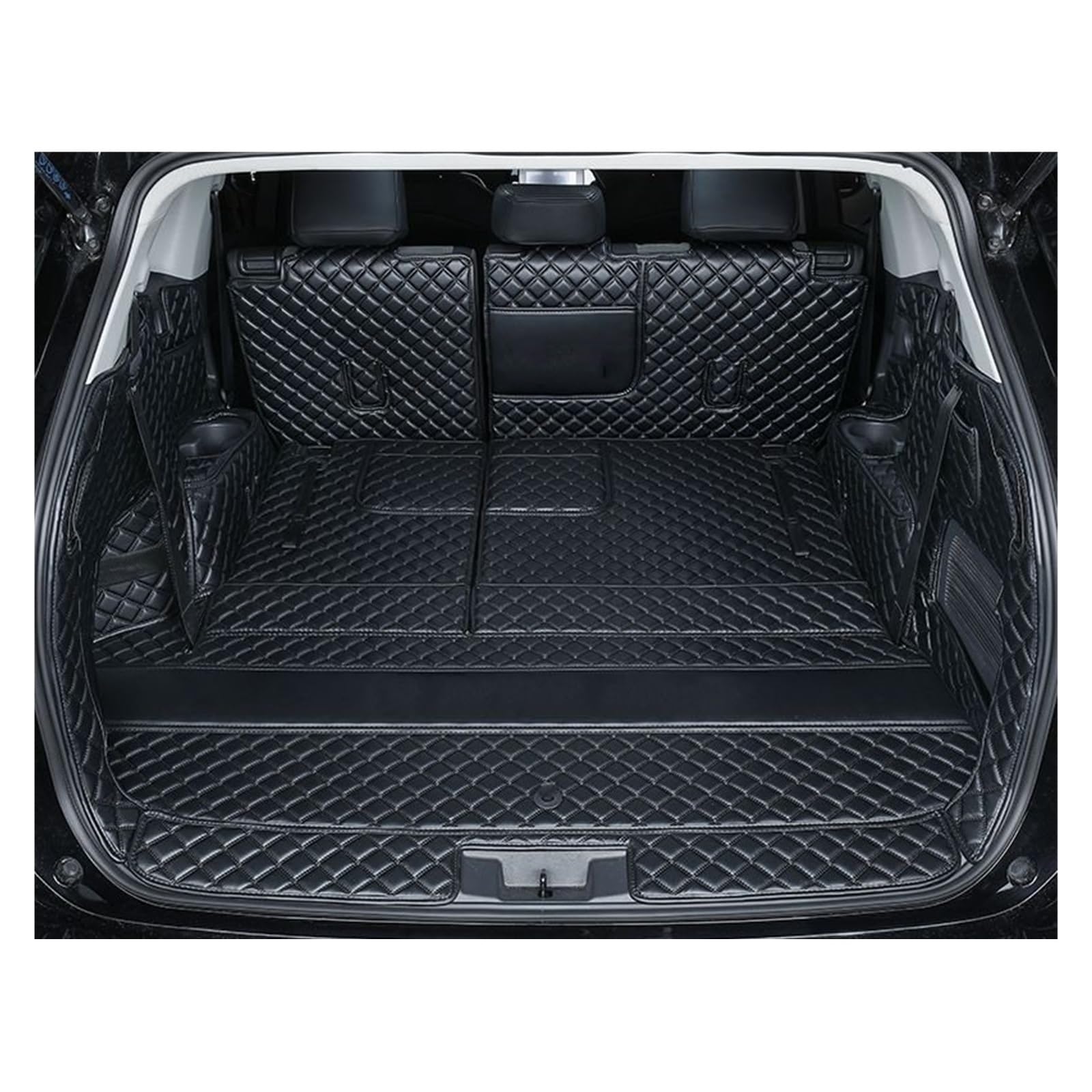 Kofferraummatte Für Toyota Für Highlander 2024 Kofferraum Matte 7 Sitz Kraftstoff Hybrid Vollständige Abdeckung Cargo-Liner Wasserdicht Kofferraumwanne(C- Full Black,Fule WithSound) von BOHHO