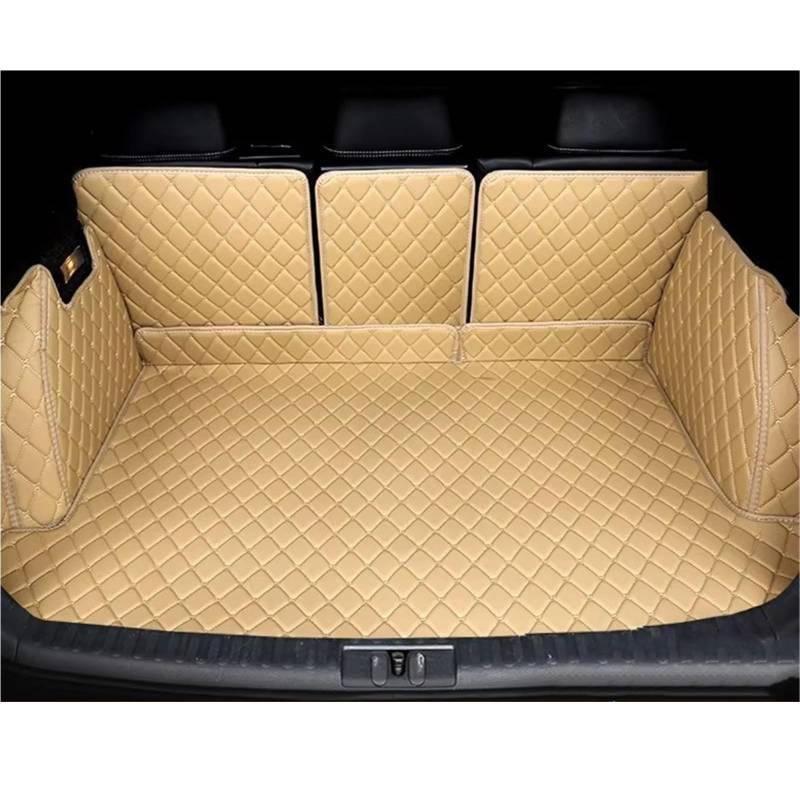 Kofferraummatte Für Toyota Für Highlander XU40 2008 2009 2010 2011 2012 2013 Stamm Boot Matte Leder Cargo-Liner Hinten Kofferraum Matte Liner Pad Kofferraumwanne(H- Beige) von BOHHO