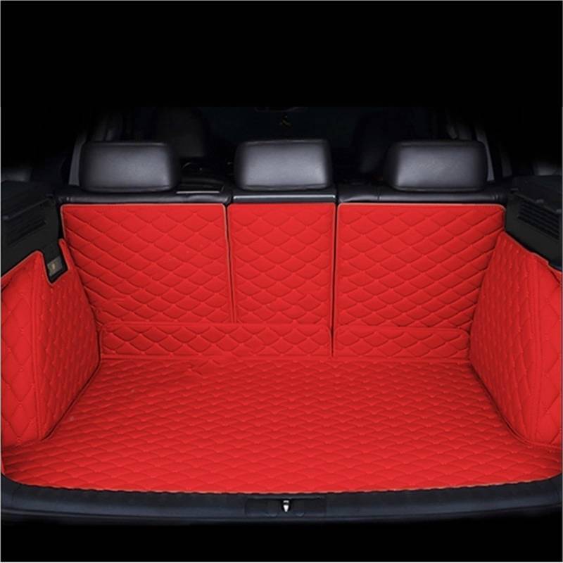 Kofferraummatte Für Toyota Für Highlander XU70 Hybrid 2020 2021 2022 2023 7 Sitz Kofferraum Matte Vollständig Stamm Matte Hinten Fracht Fach Kofferraumwanne(N- Racing Red) von BOHHO