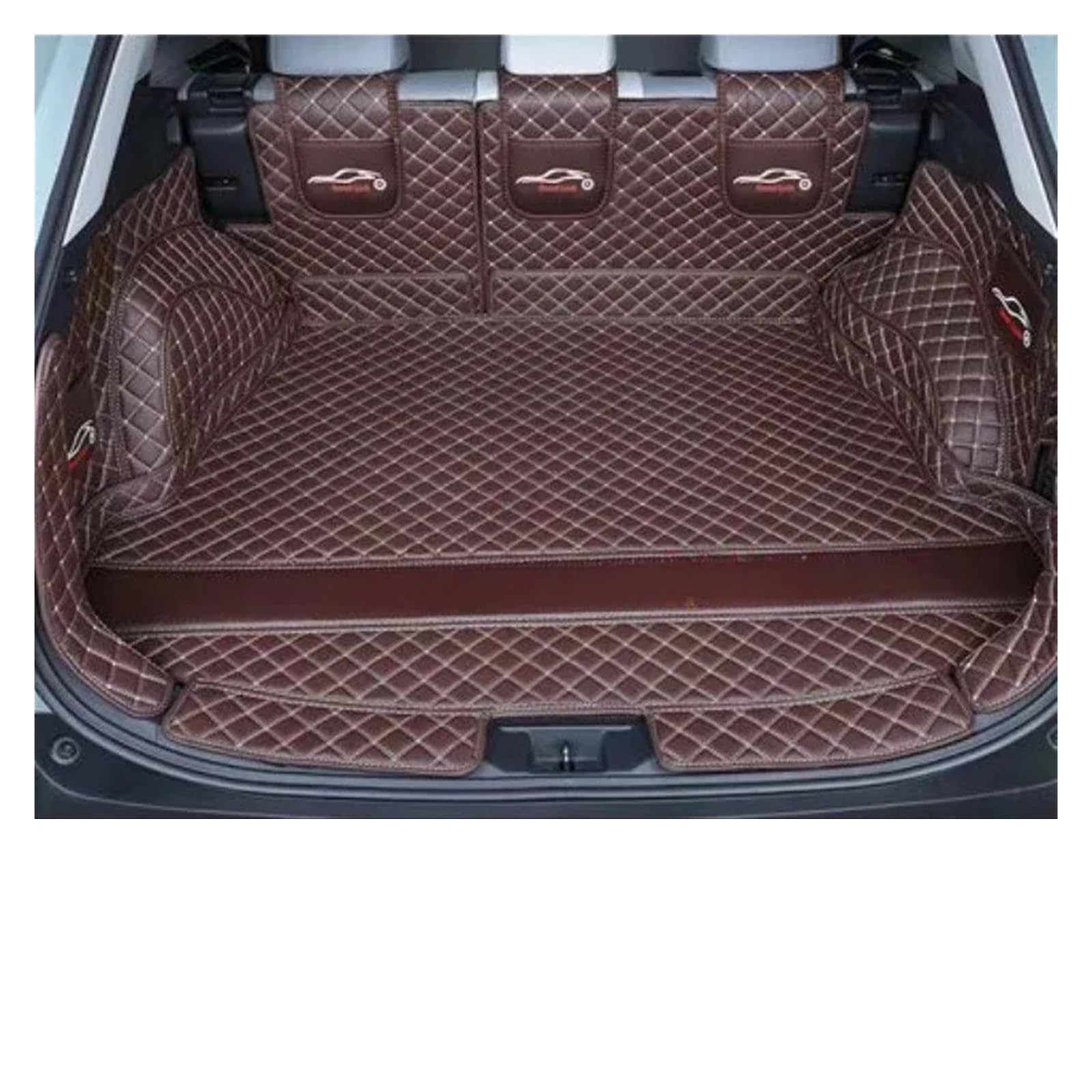 Kofferraummatte Für Toyota Für RAV4 2020 2021 2022 2023 2024 Benzin Version Hinten Cargo Liner Boot Tablett Stamm Matte Gepäck Boden Teppich Fach Wasserdicht Kofferraumwanne(D- Full Set Coffee) von BOHHO