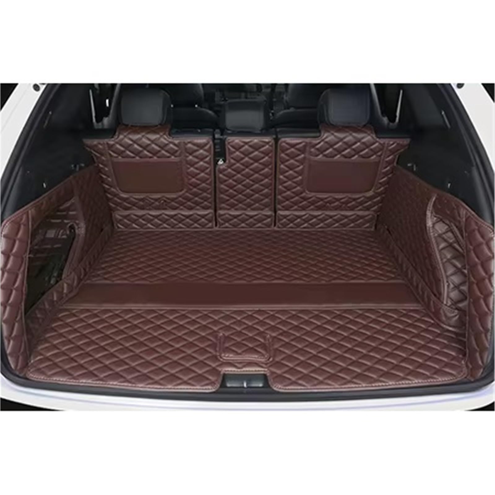 Kofferraummatte Für VW Für Golf Wagon 2008-2019 Leder Auto Stamm Matten Hinten Stamm Boden Mat Tray Teppich Schlamm Kofferraumwanne(Coffee) von BOHHO