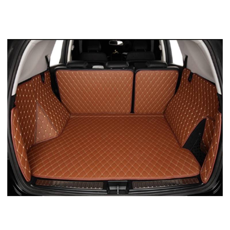 Kofferraummatte Für Volvo V90 2017 2018 2019 2020 2021 2022 2023 2024 Auto Stamm Matten Auto Cargo-Liner Pads Auto Boot Teppich Kofferraumwanne(Brown) von BOHHO