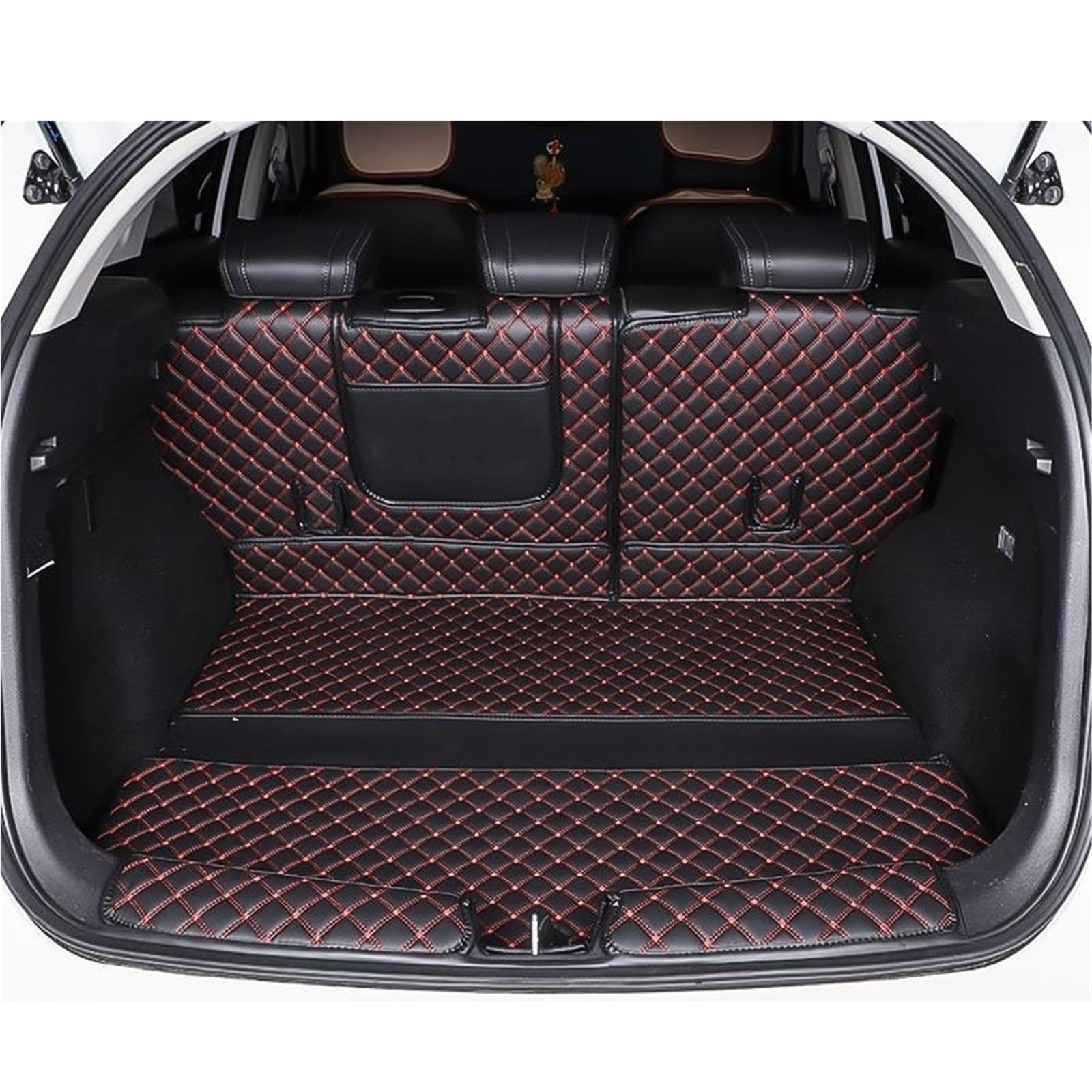 Kofferraummatte Für X5 F15 5 Sitze 2014 2015 2016 2017 2018 Kofferraum Matte Cargo-Liner Teppich Innen Kofferraumwanne(E- Black red) von BOHHO